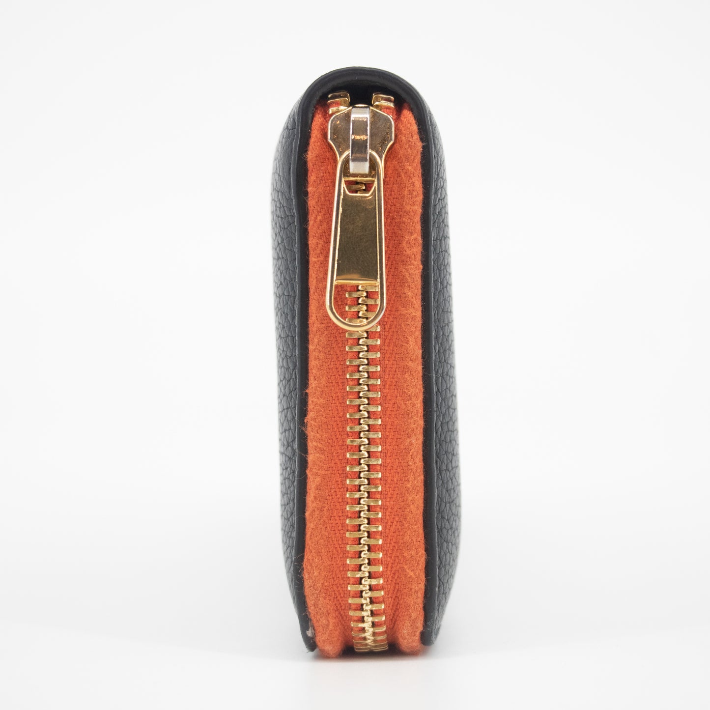 Gucci Black Logo Zip Around Wallet w/ Orange Trim #2310