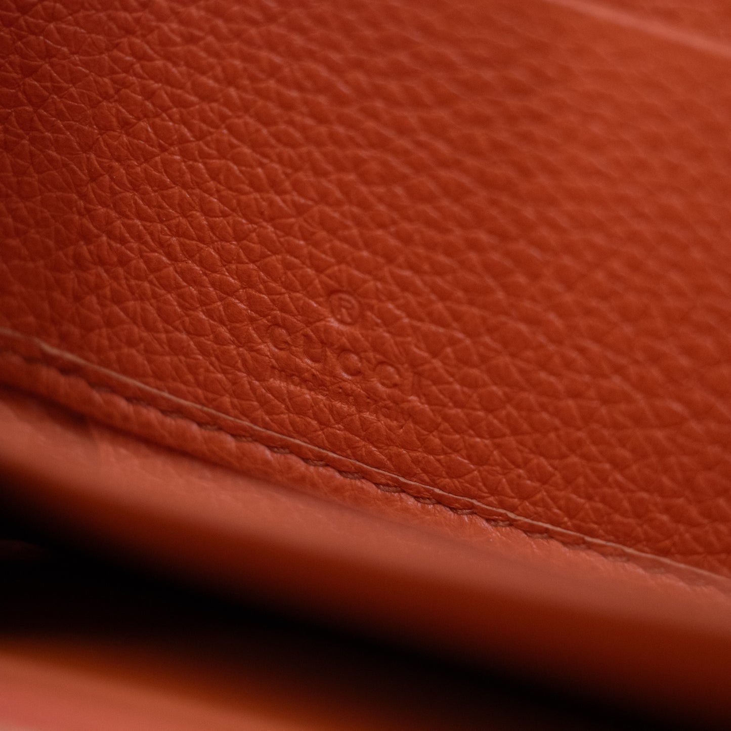 Gucci Black Logo Zip Around Wallet w/ Orange Trim #2310