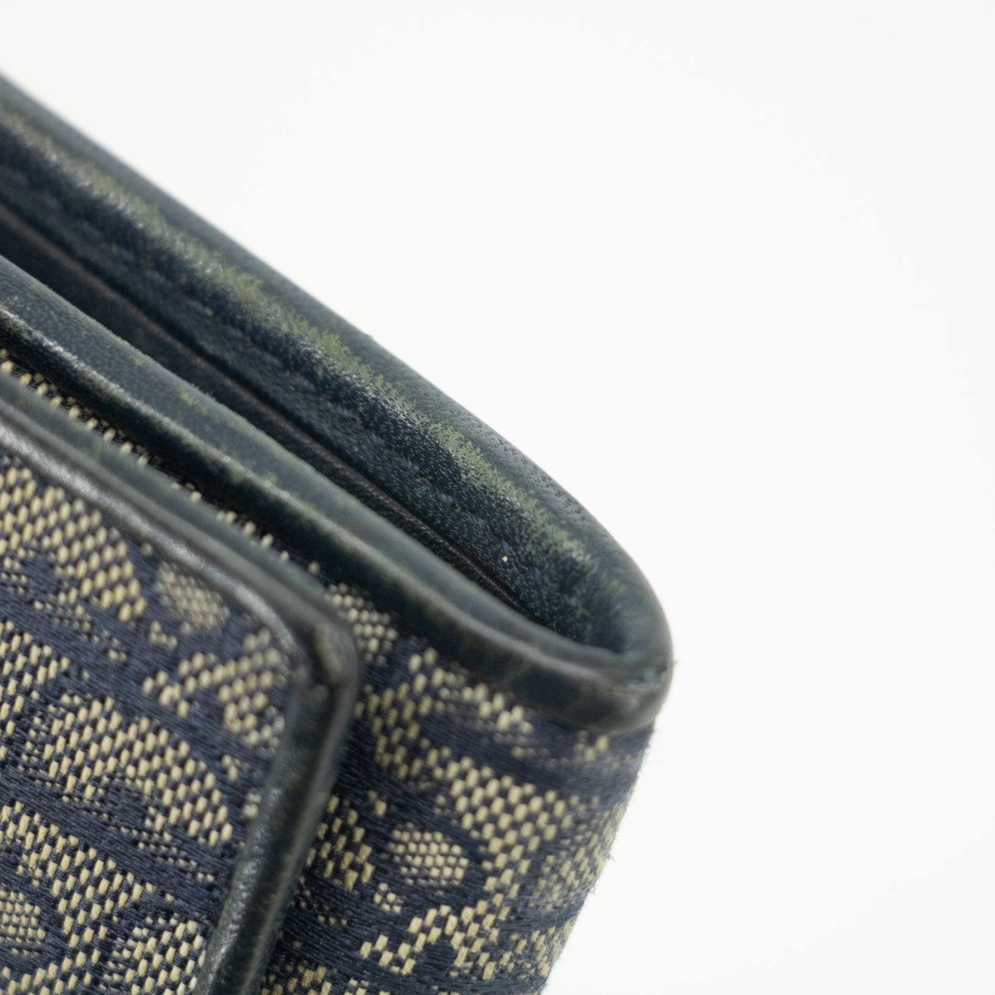 Christian Dior Navy Trotter Canvas x Leather Long Wallet #2387