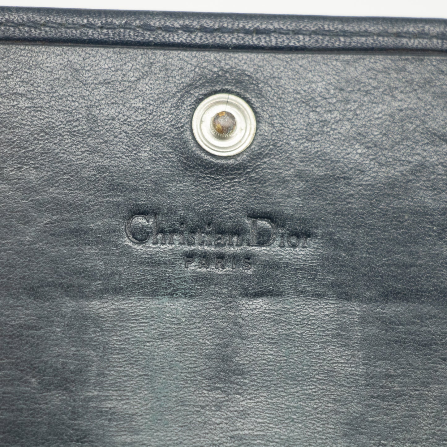 Christian Dior Navy Trotter Canvas x Leather Long Wallet #2387