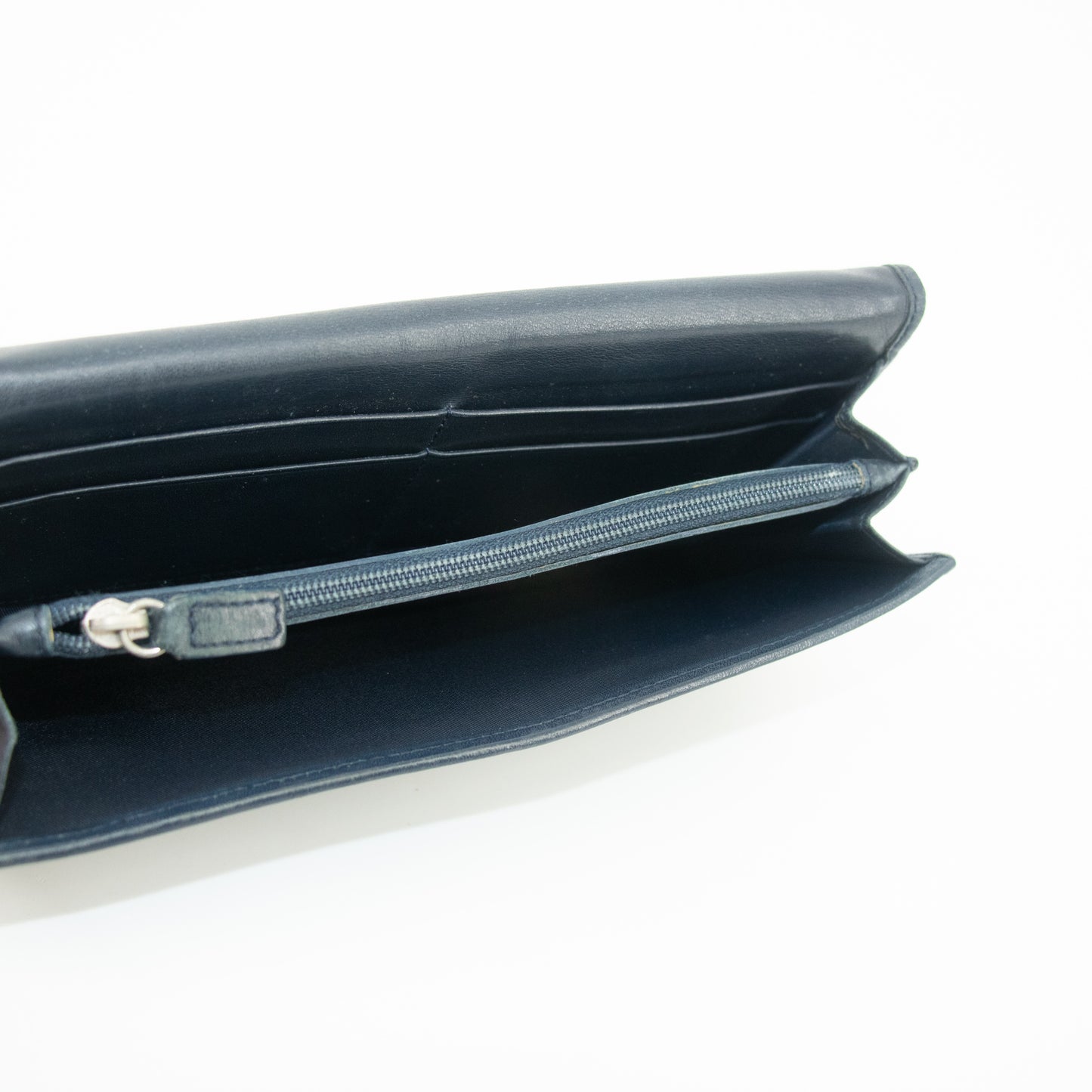 Christian Dior Navy Trotter Canvas x Leather Long Wallet #2387