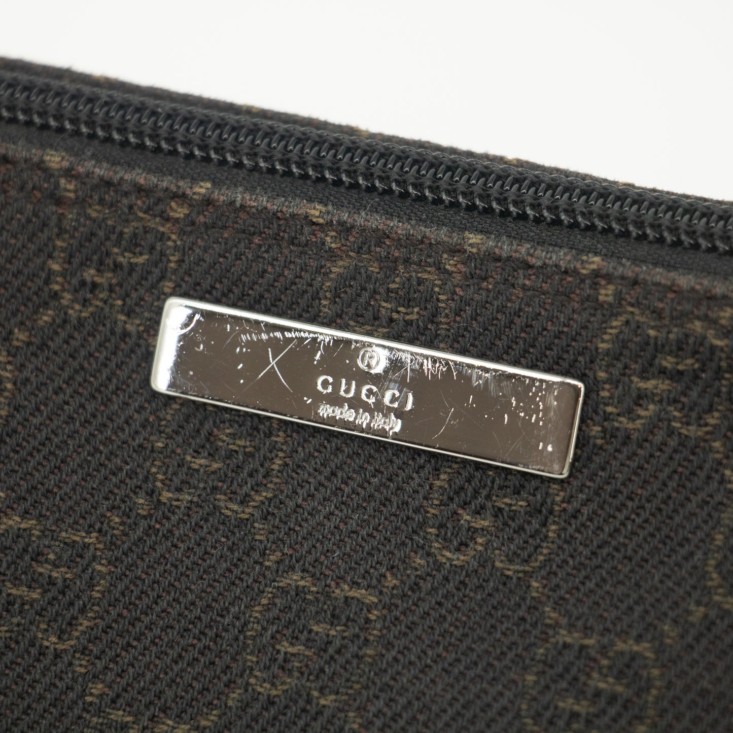 Gucci GG Canvas Brown Boat Pochette #2409