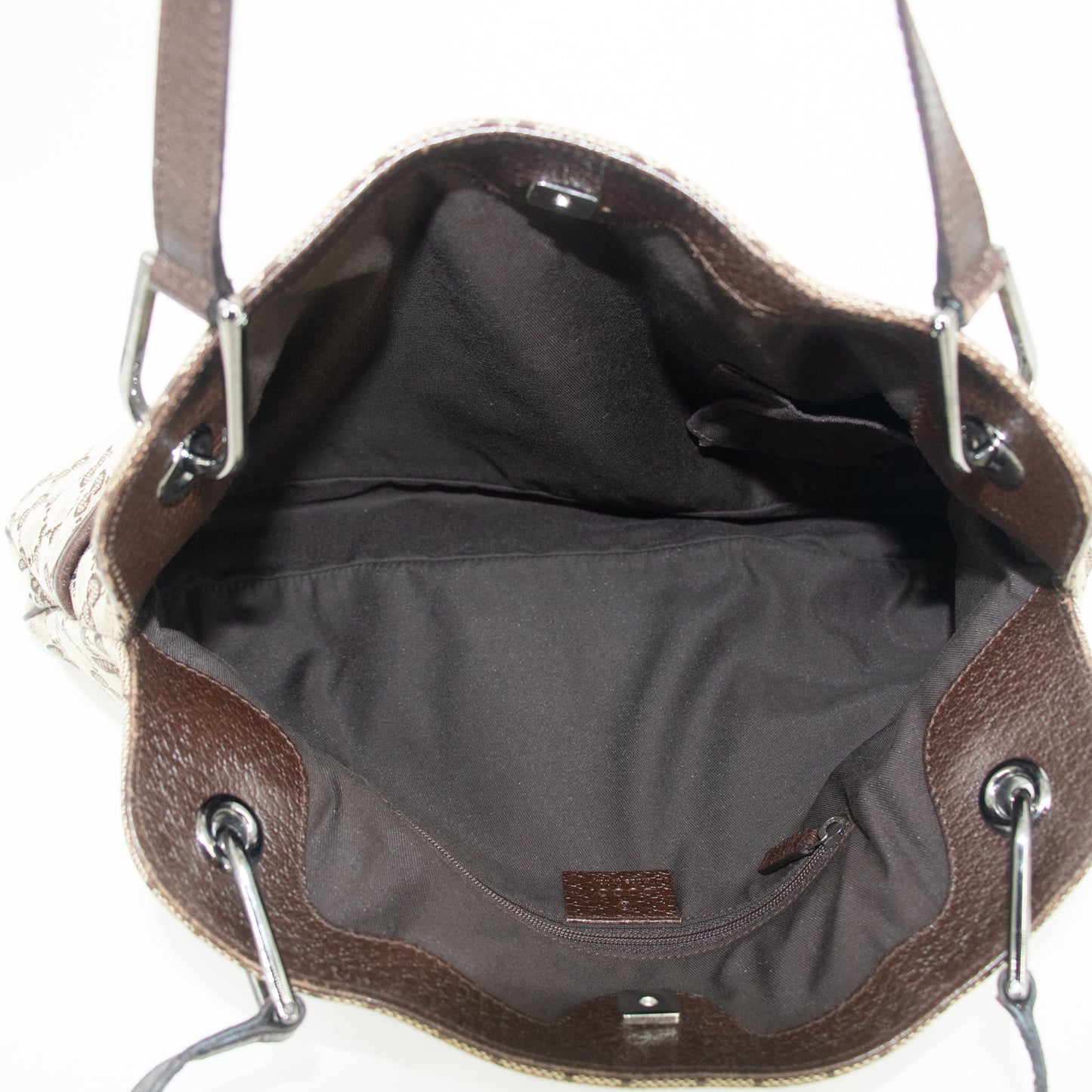 Gucci Brown GG Canvas x Leather Tote Bag #2416