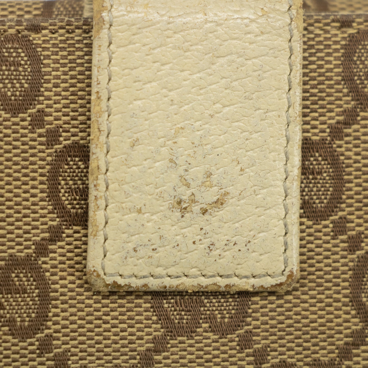 Gucci Brown x Ivory GG Canvas x Leather Long Wallet #2418