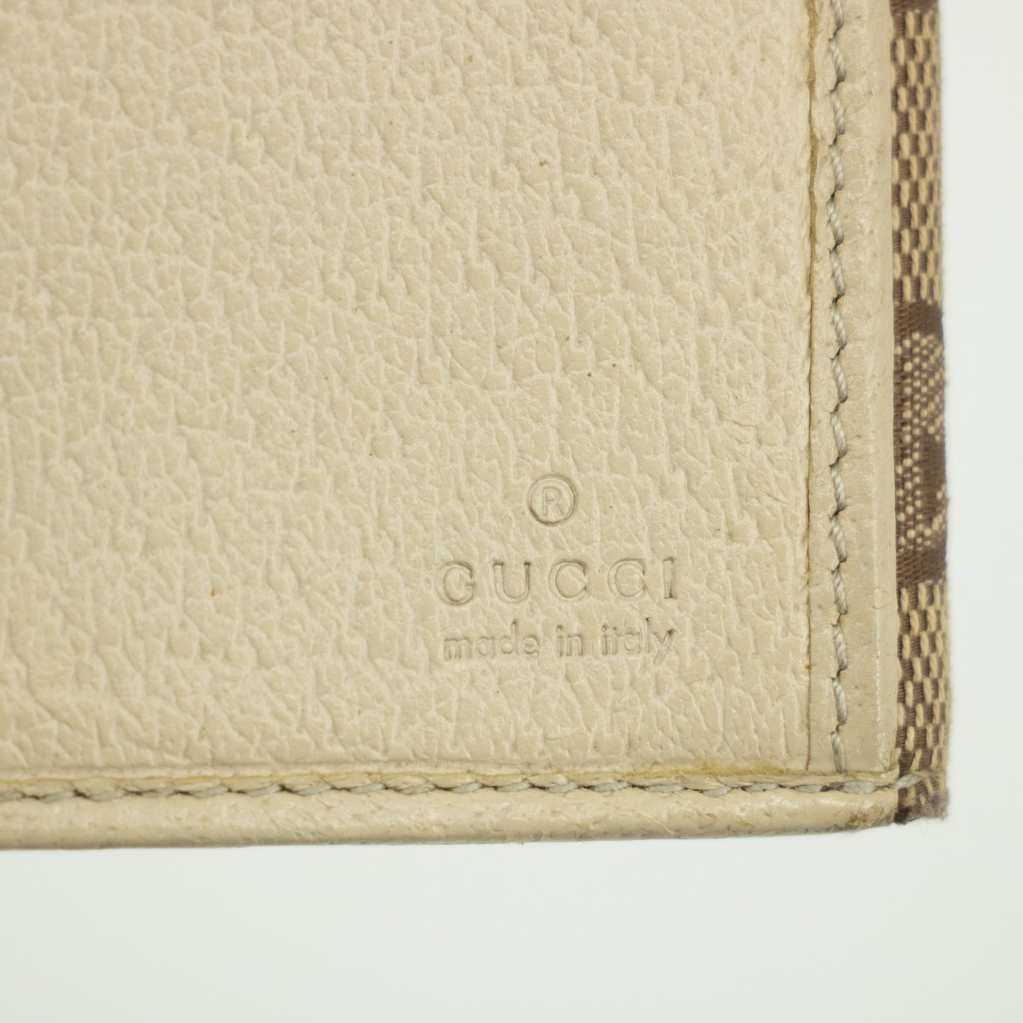Gucci Brown x Ivory GG Canvas x Leather Long Wallet #2418