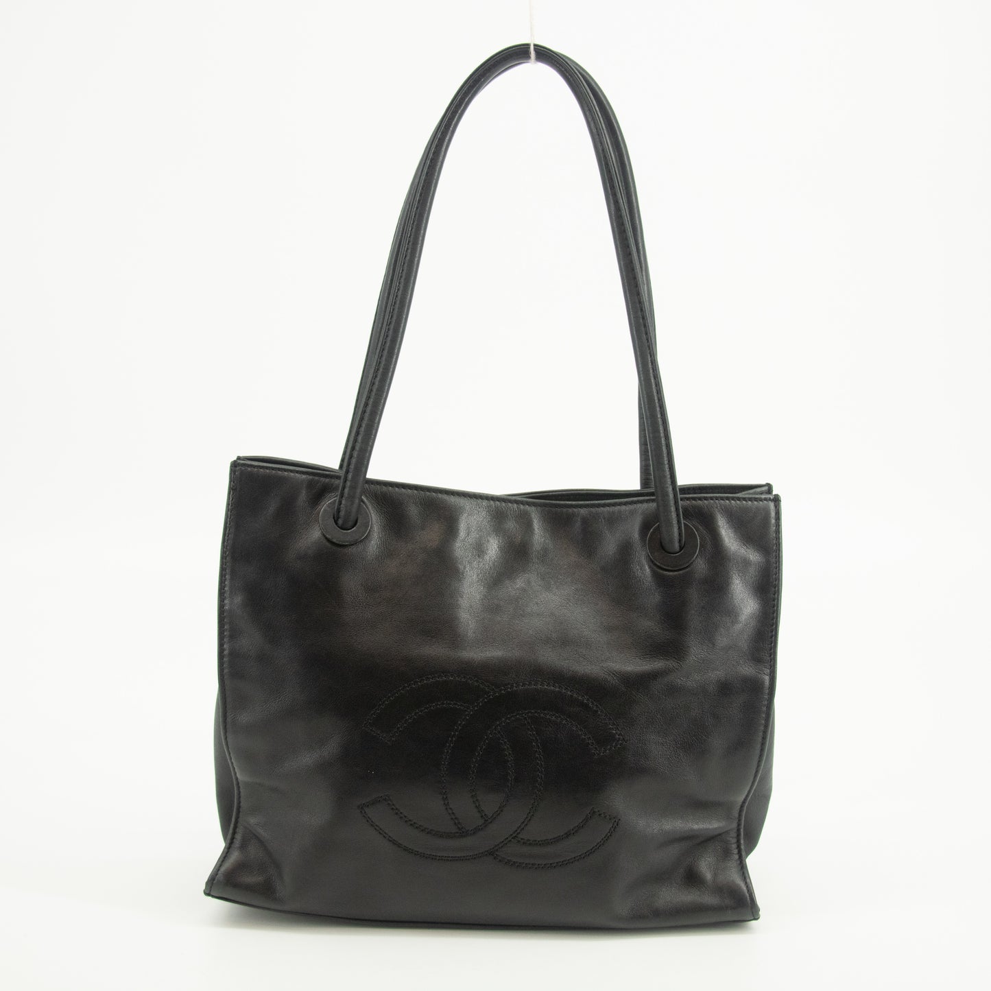Chanel CC Lambskin Black Shopping Tote Bag #2569