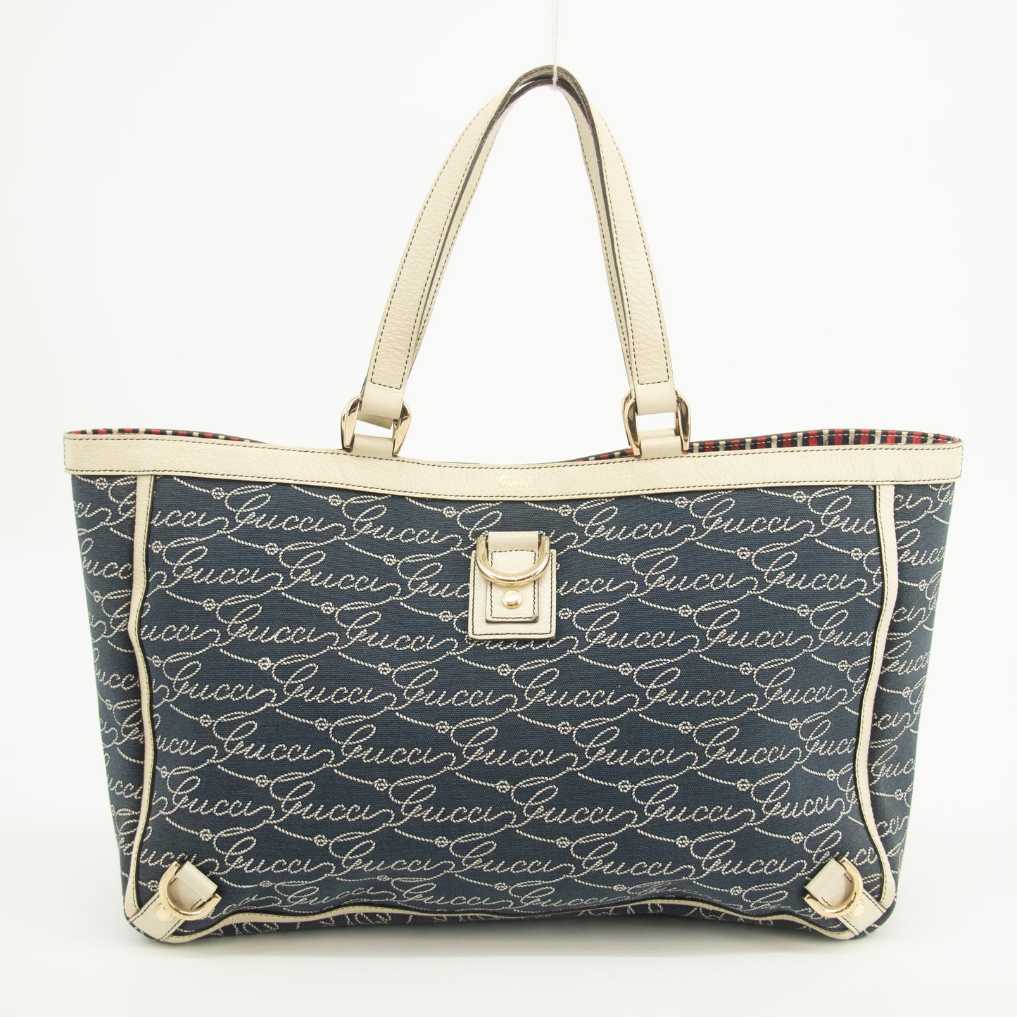 Gucci Canvas Abbey Insignia Blue Tote Bag #2577