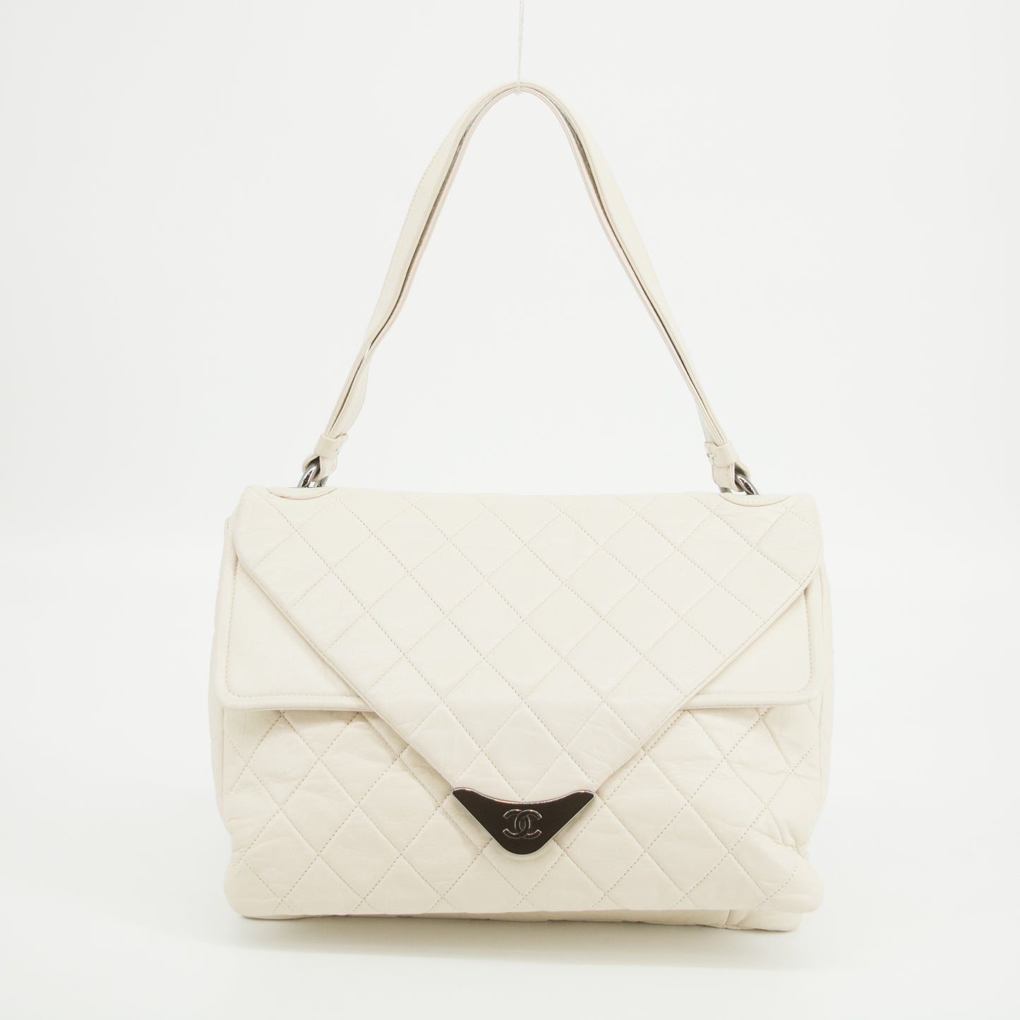 Chanel Envelope Double Flap Shoulder Bag White 11 Series #2619