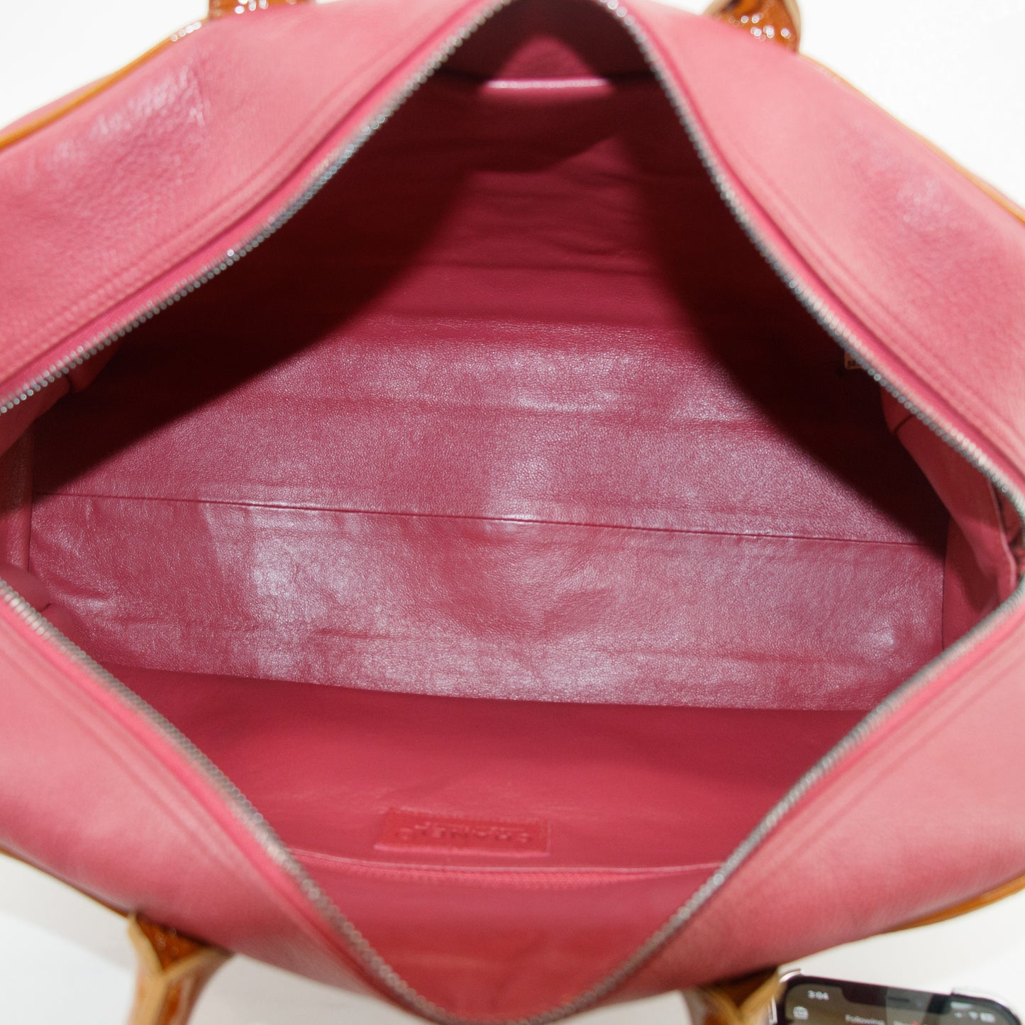 Chanel Caviar Skin Boston Pink Handbag Patent Handles 6 Series #2623