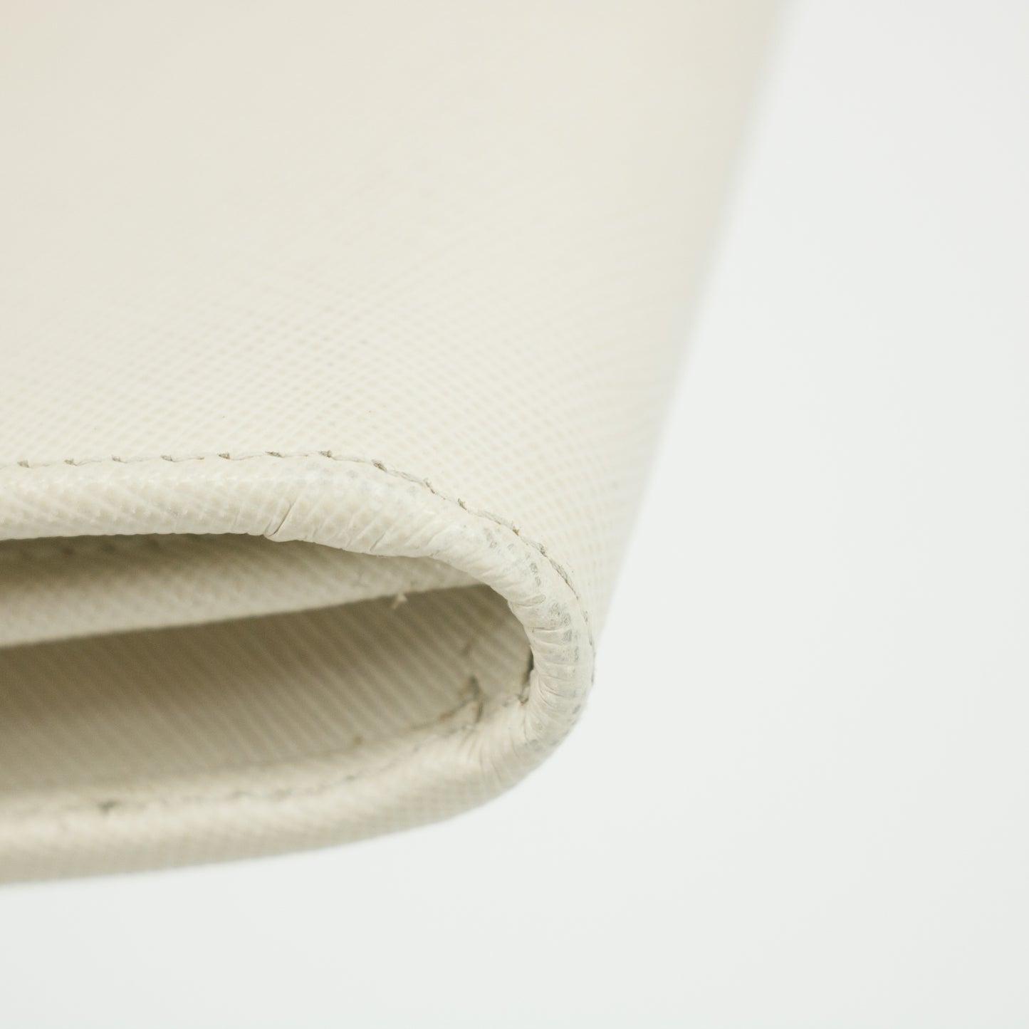 Prada Ivory Saffiano Leather L-shaped Zipper Long Wallet #2632