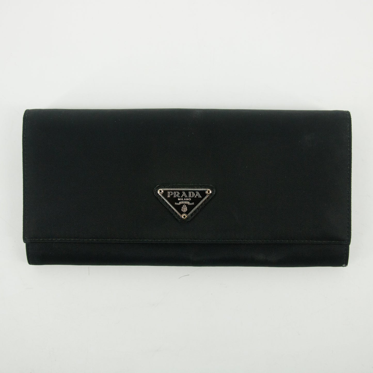 Prada Black Tessuto Nylon Long Wallet #2641