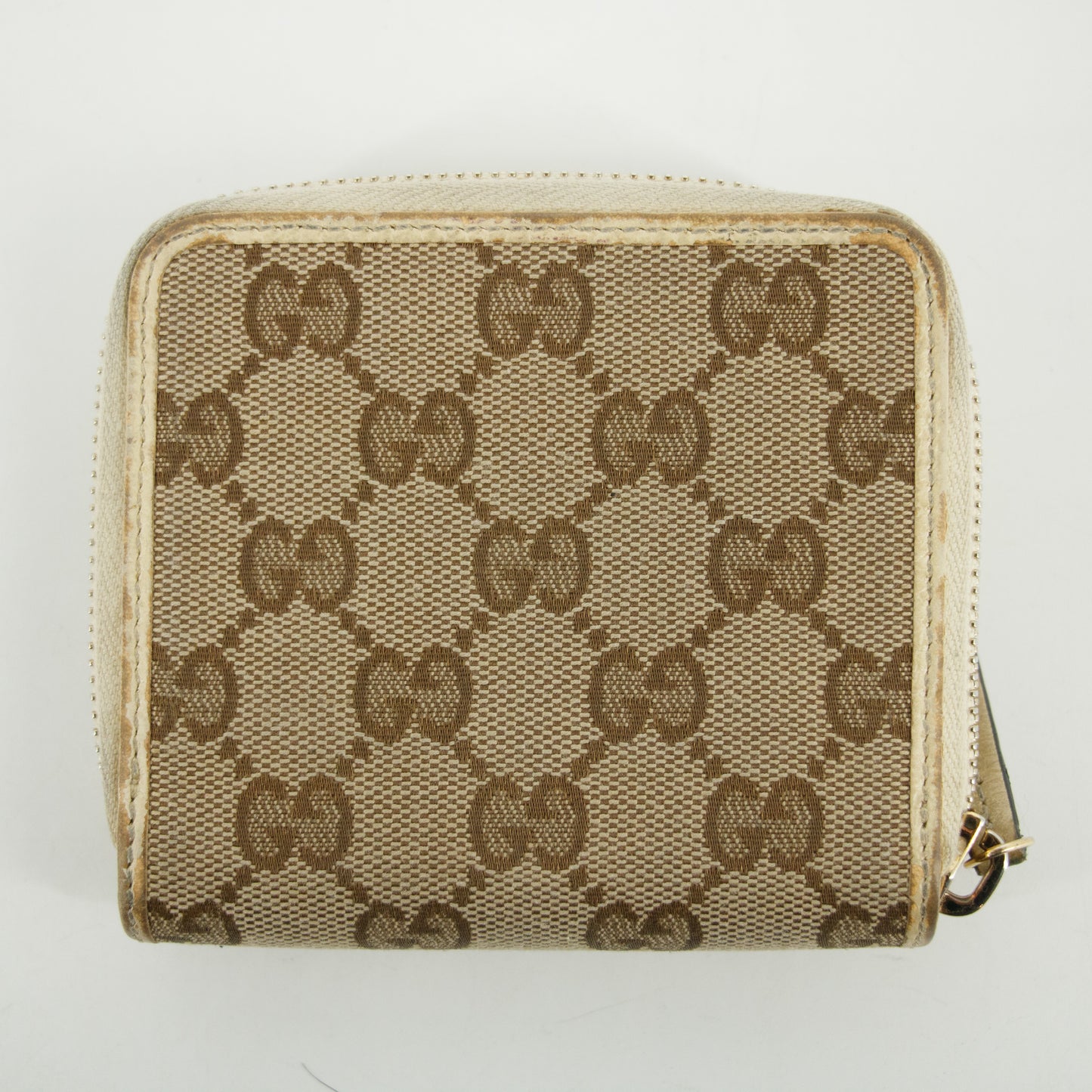 Gucci Brown GG Canvas Double Hook Compact Wallet #2644