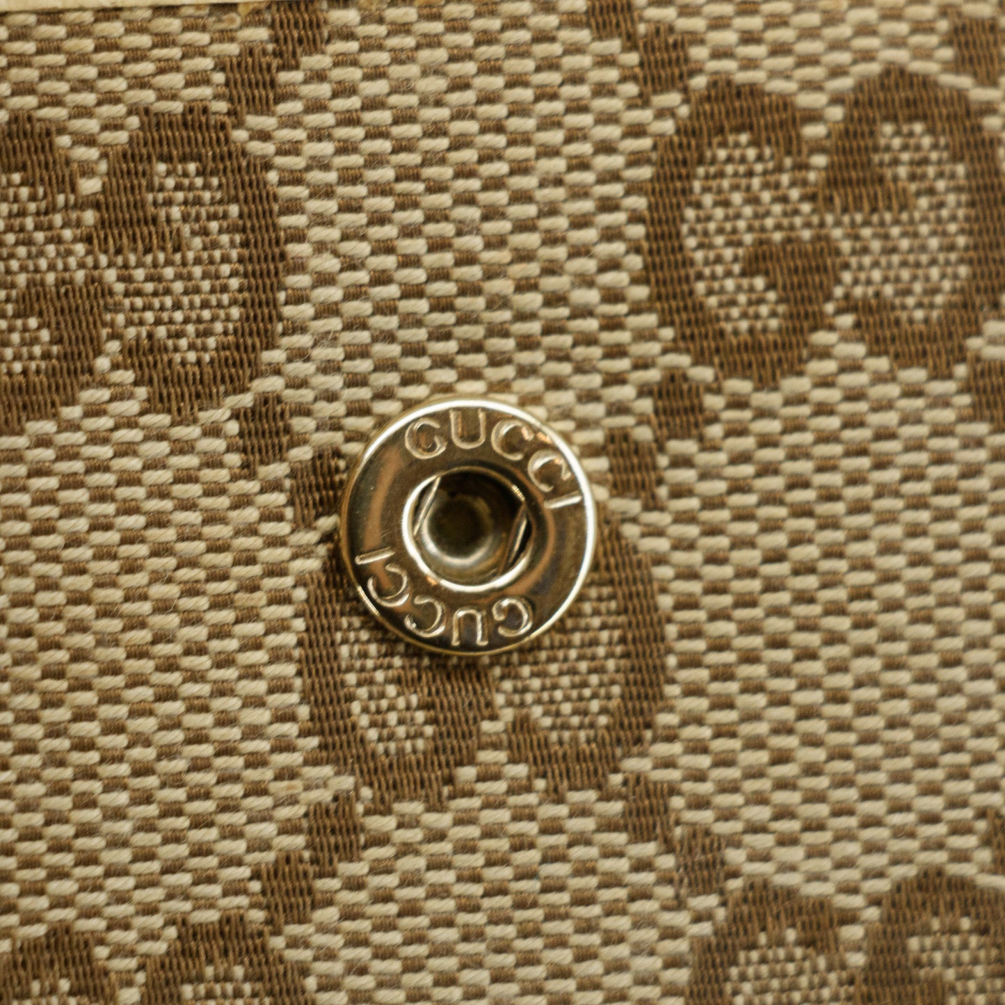 Gucci Brown GG Canvas Double Hook Compact Wallet #2644