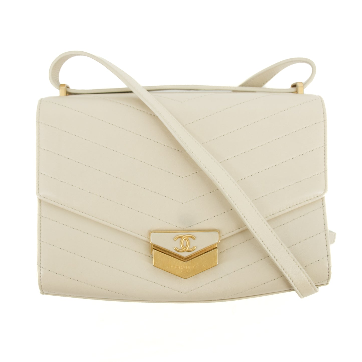 Chanel V-Stitched Single Flap Shoulder Bag 26 Series #2680
