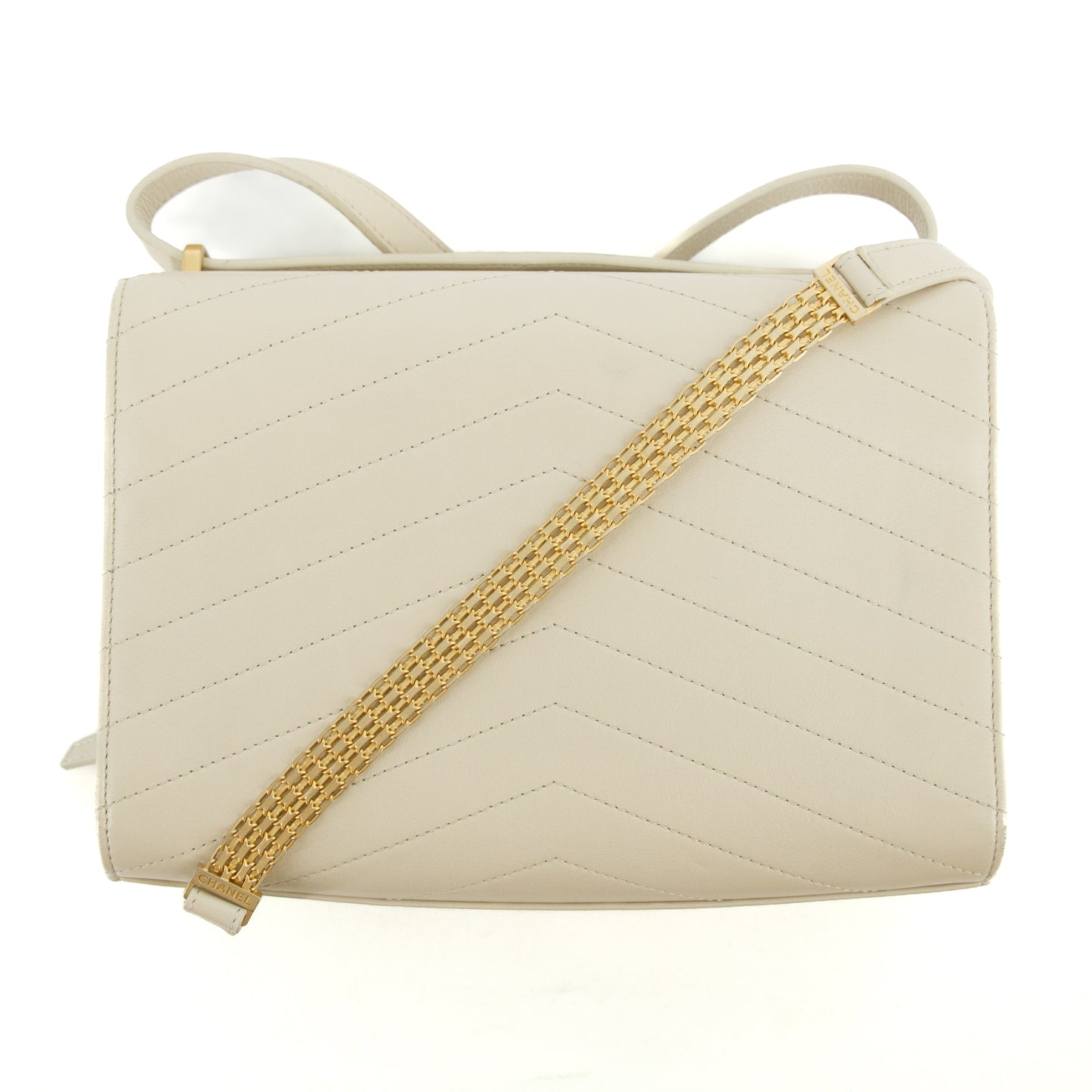 Chanel V-Stitched Single Flap Shoulder Bag 26 Series #2680