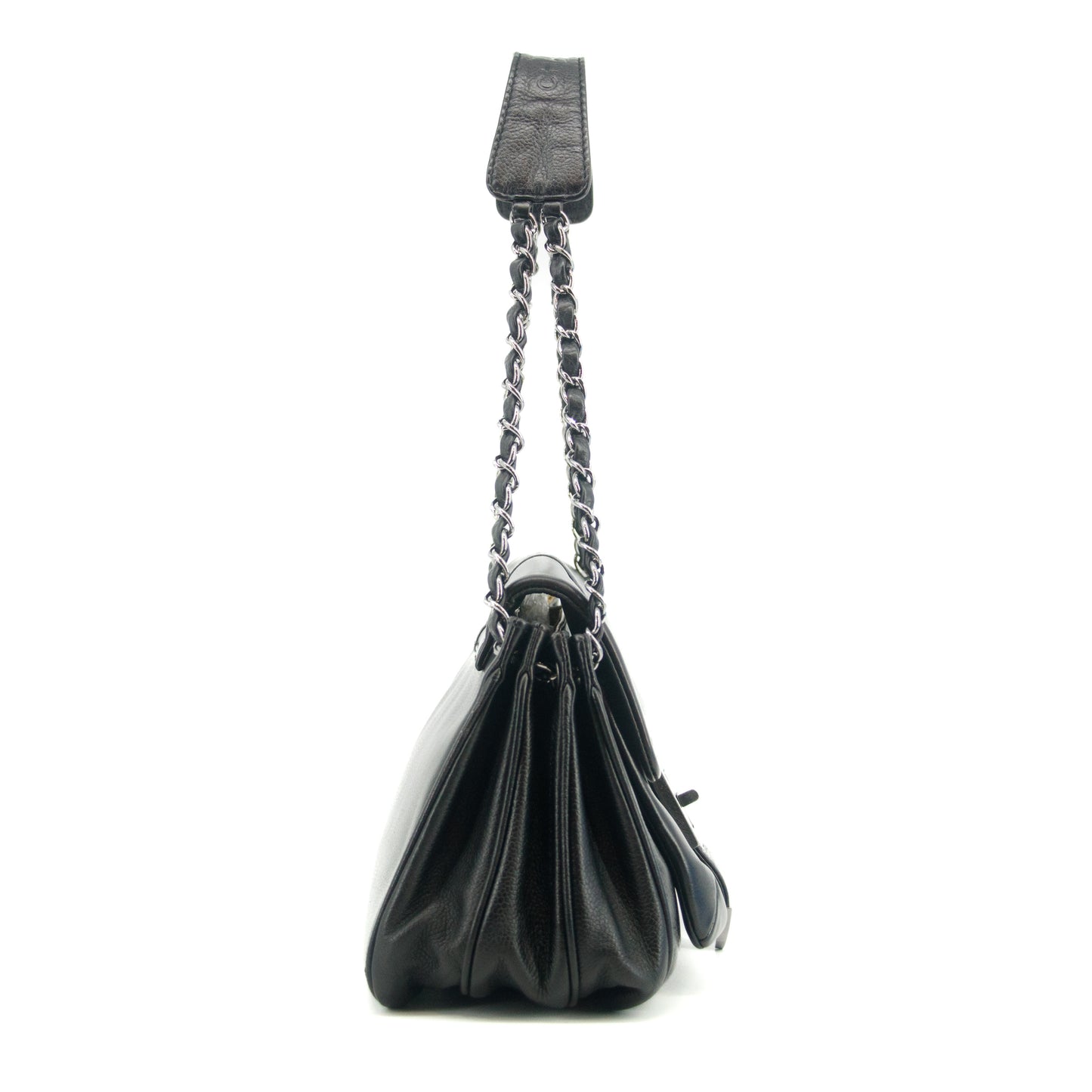 Chanel 2.55 Rare Caviar Skin Black Chain Shoulder Bag 8 Series #2683