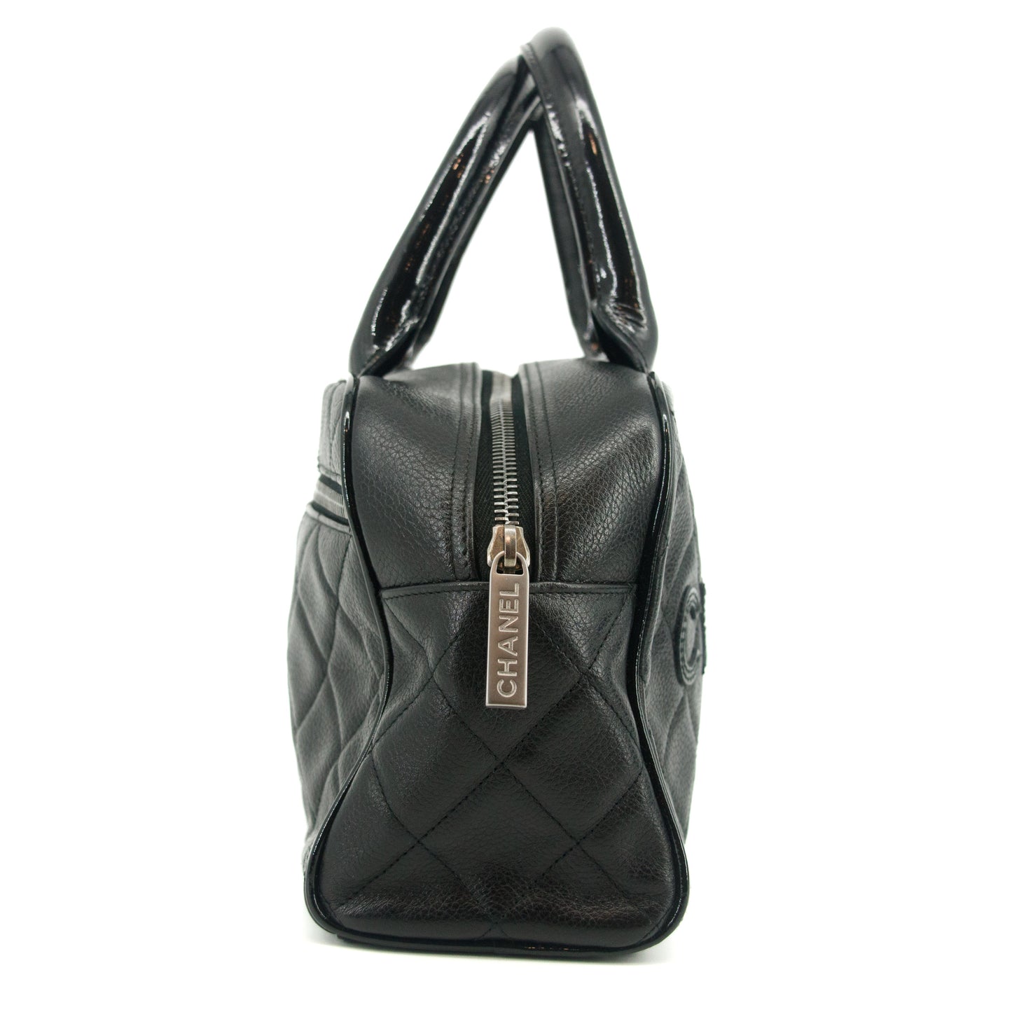 Chanel Caviar Skin Logo Matlasse Mini Bowling Bag 6 Series #2687