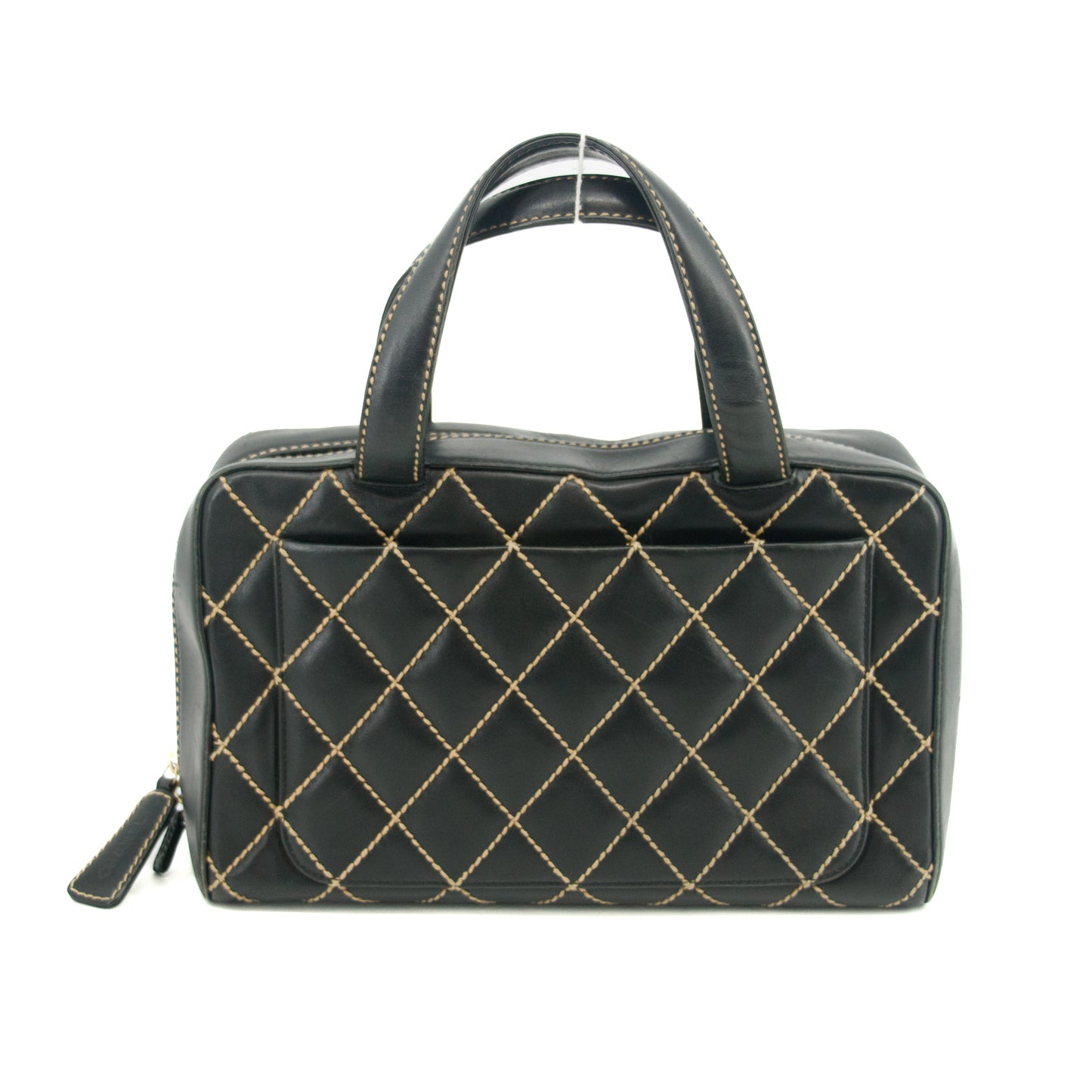 Chanel Wild Stitch CC Coco Mark Black Quilted Hand Bag #2704