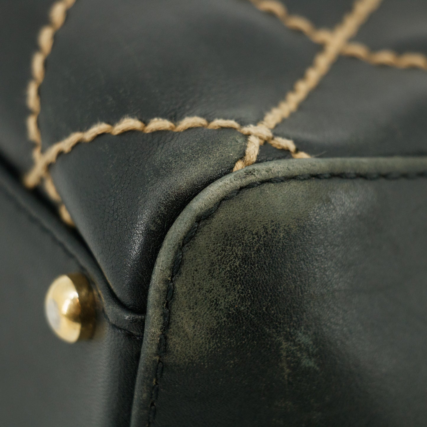 Chanel Wild Stitch CC Coco Mark Black Quilted Hand Bag #2704