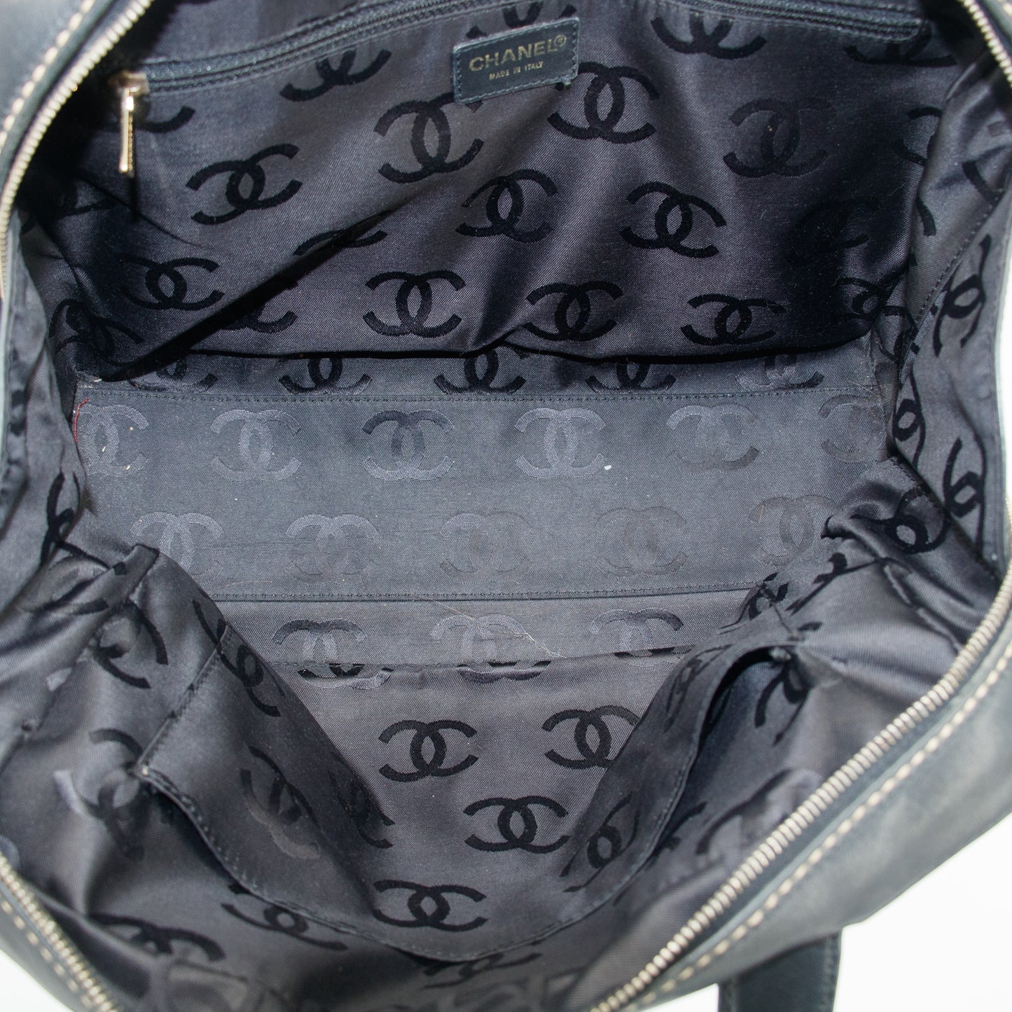 Chanel Wild Stitch CC Coco Mark Black Quilted Hand Bag #2704