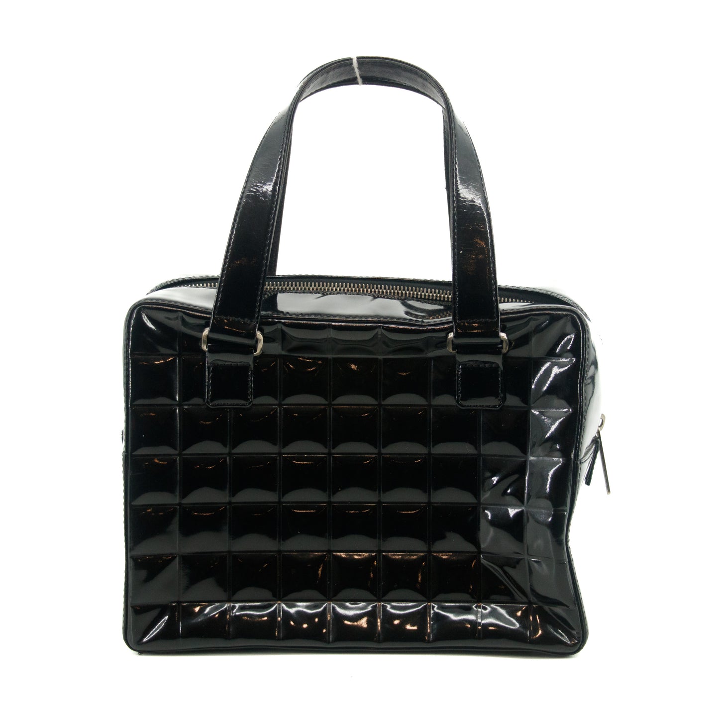 Chanel Chocolate Bar Black Patent Bowling Bag #2710