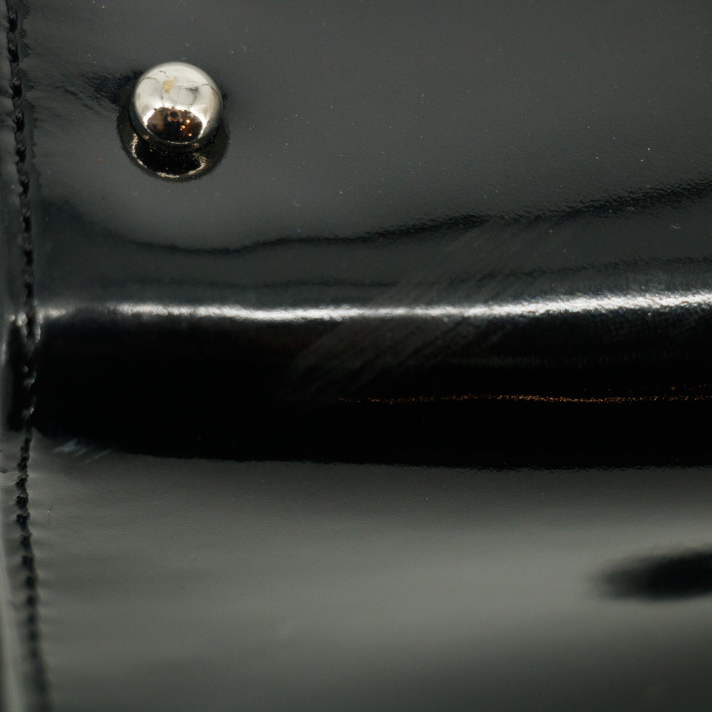 Chanel Chocolate Bar Black Patent Bowling Bag #2710