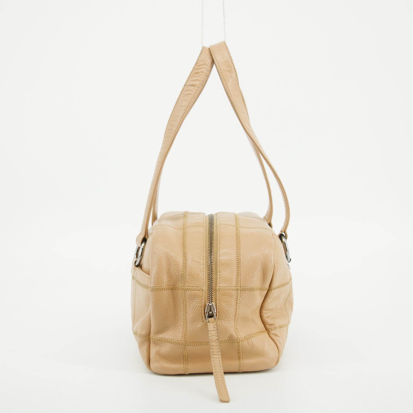 Chanel LAX Square Quilt Chocolate Bar Bowler Bag 9 Series #2749