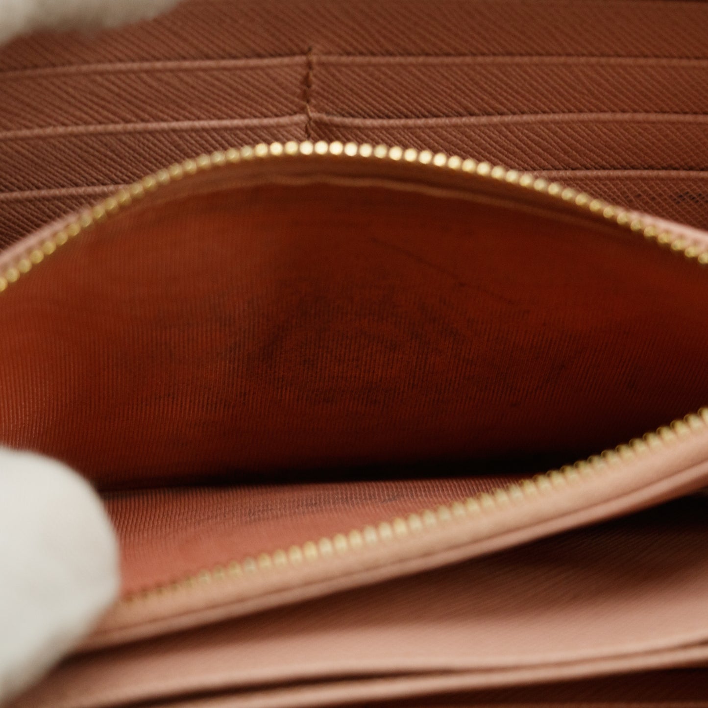 Prada Saffiano Light Pink Bow Zip Around Wallet #3117