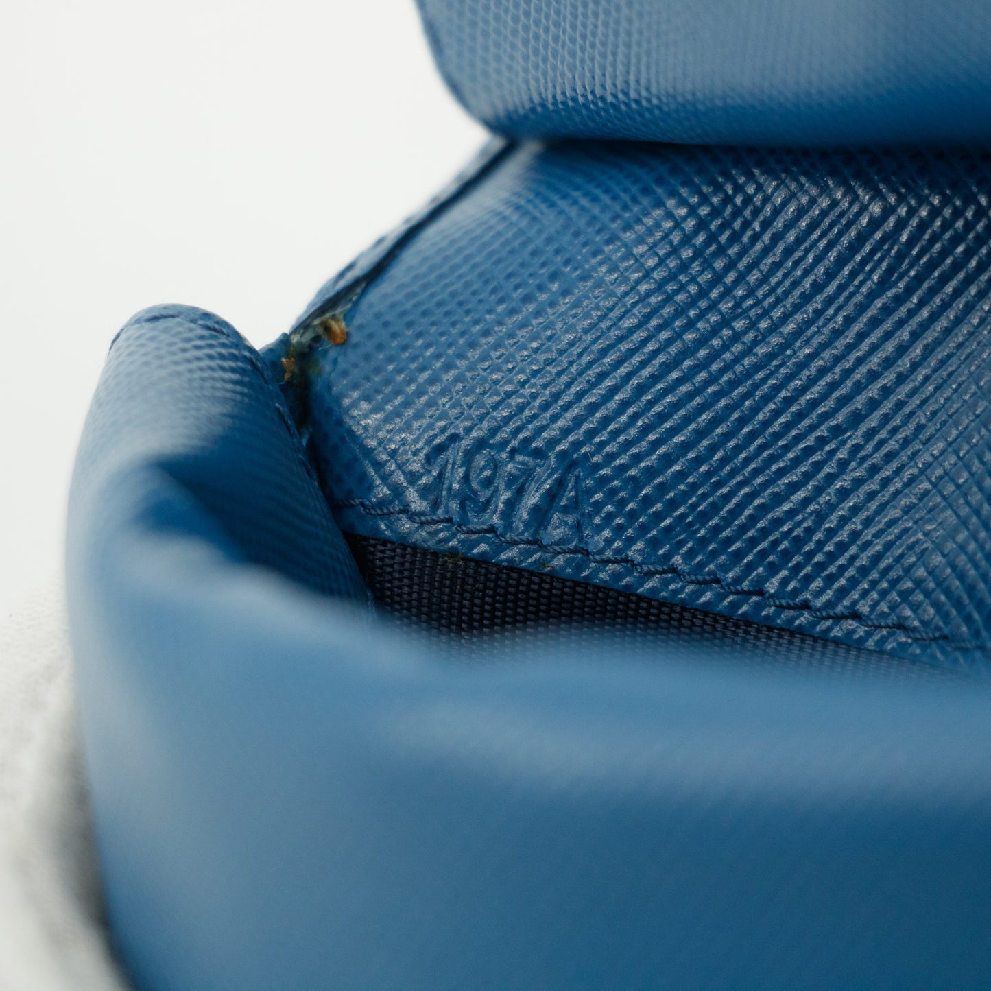 Prada Blue Saffiano Lux Leather Trifold Wallet #3143