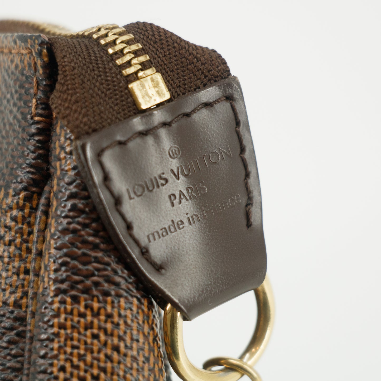 Louis Vuitton Damier Ebene Mini Pochette Accessories Clutch Bag #3333