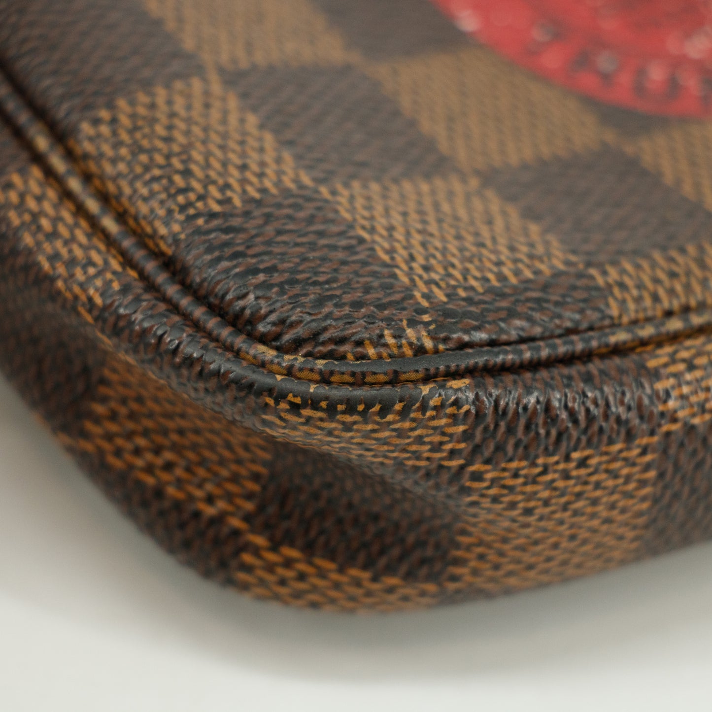 Louis Vuitton Damier Ebene Mini Pochette Accessories Clutch Bag #3333