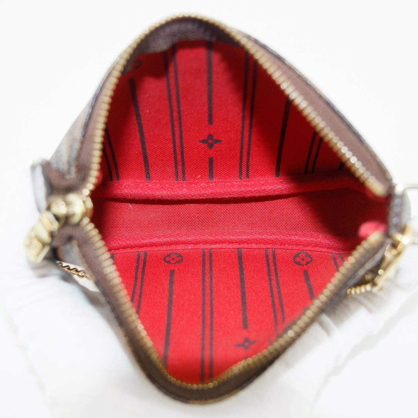 Louis Vuitton Damier Ebene Mini Pochette Accessories Clutch Bag #3333