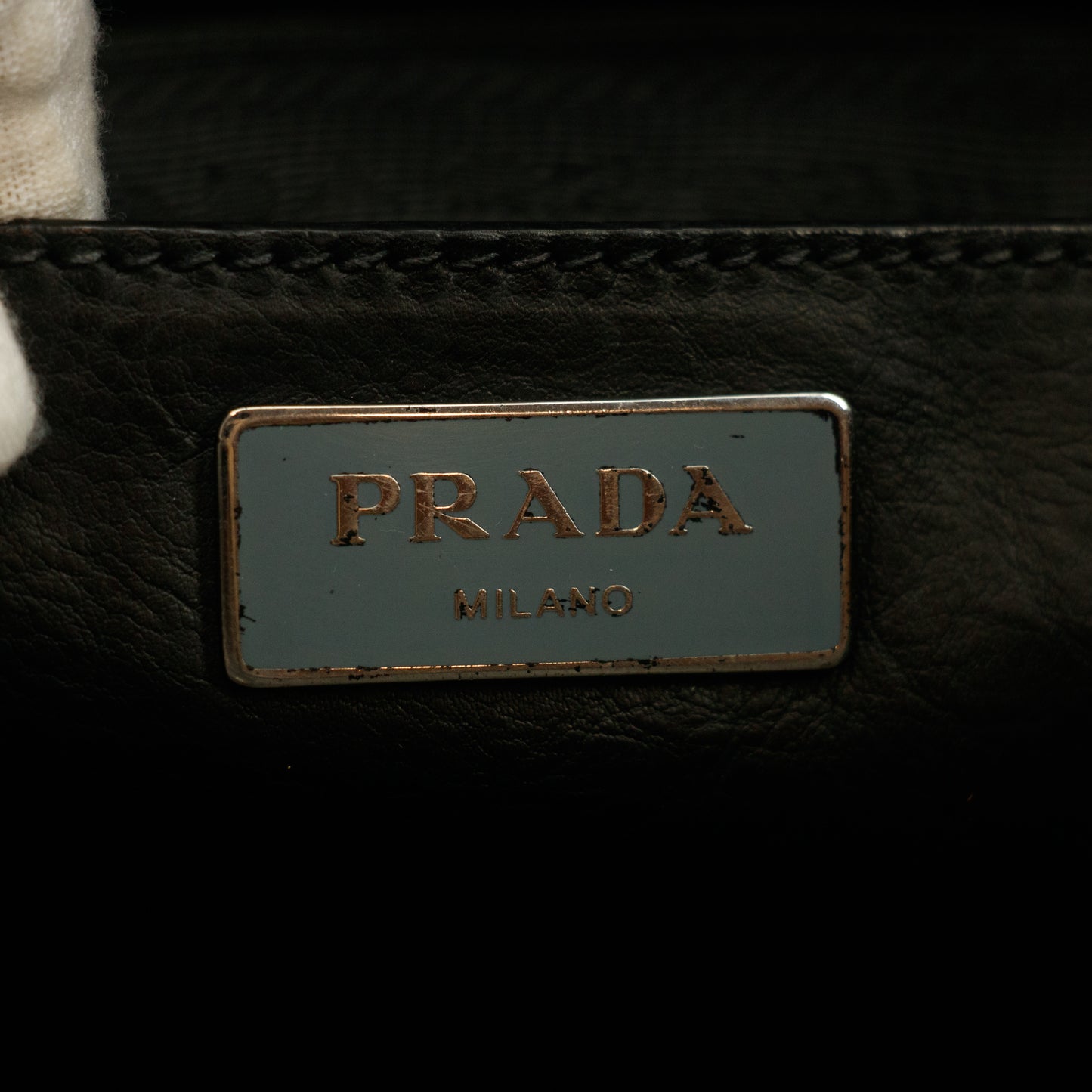 Prada Glaze Calf Black City Twin Pocket Tote Bag #3340