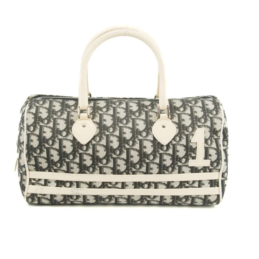 Christian Dior No.1 Blue Trotter Canvas Coated Mini Boston Bag #3441