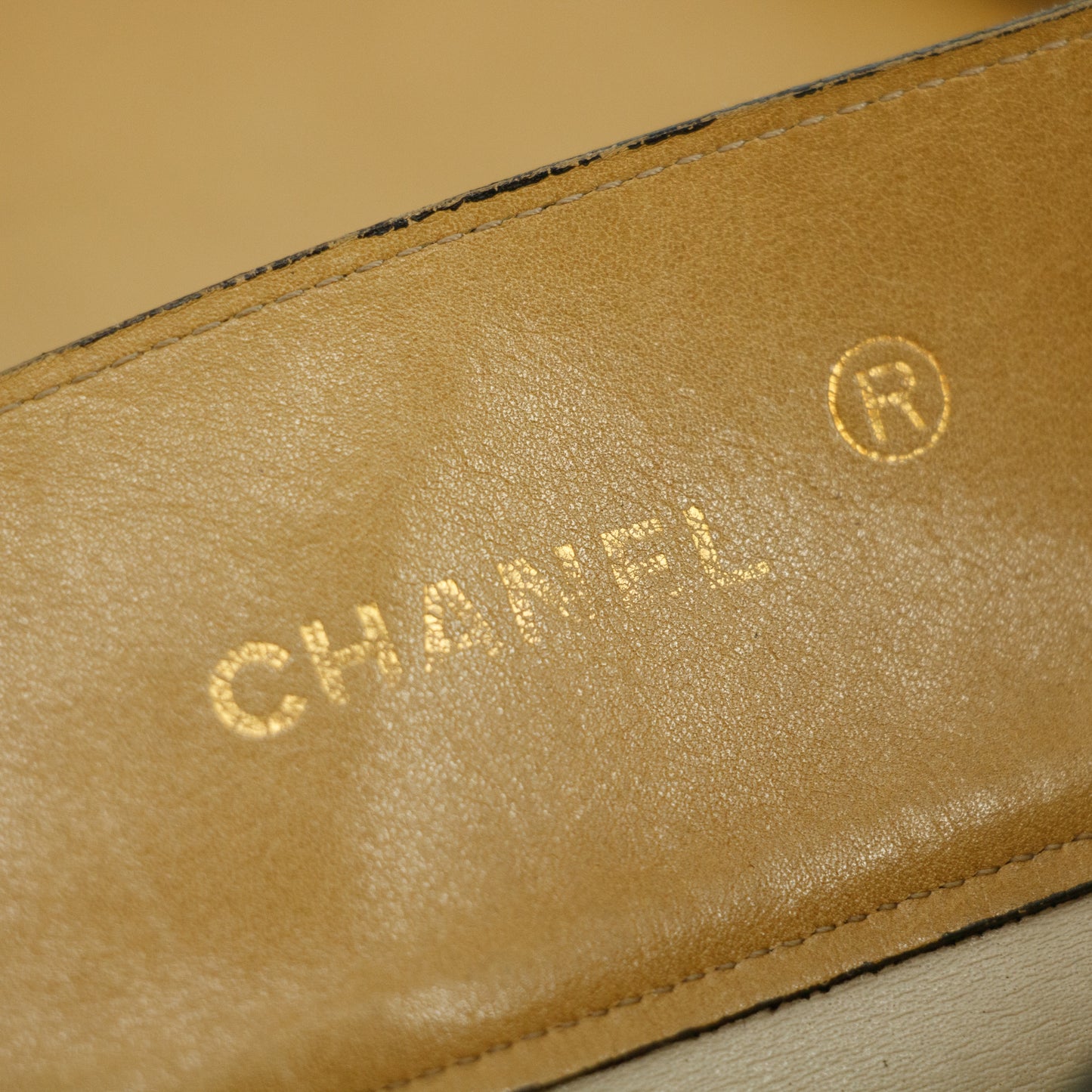 Chanel Coco Mark Beige Lambskin CC Logo Chain Shoulder Bag #3453