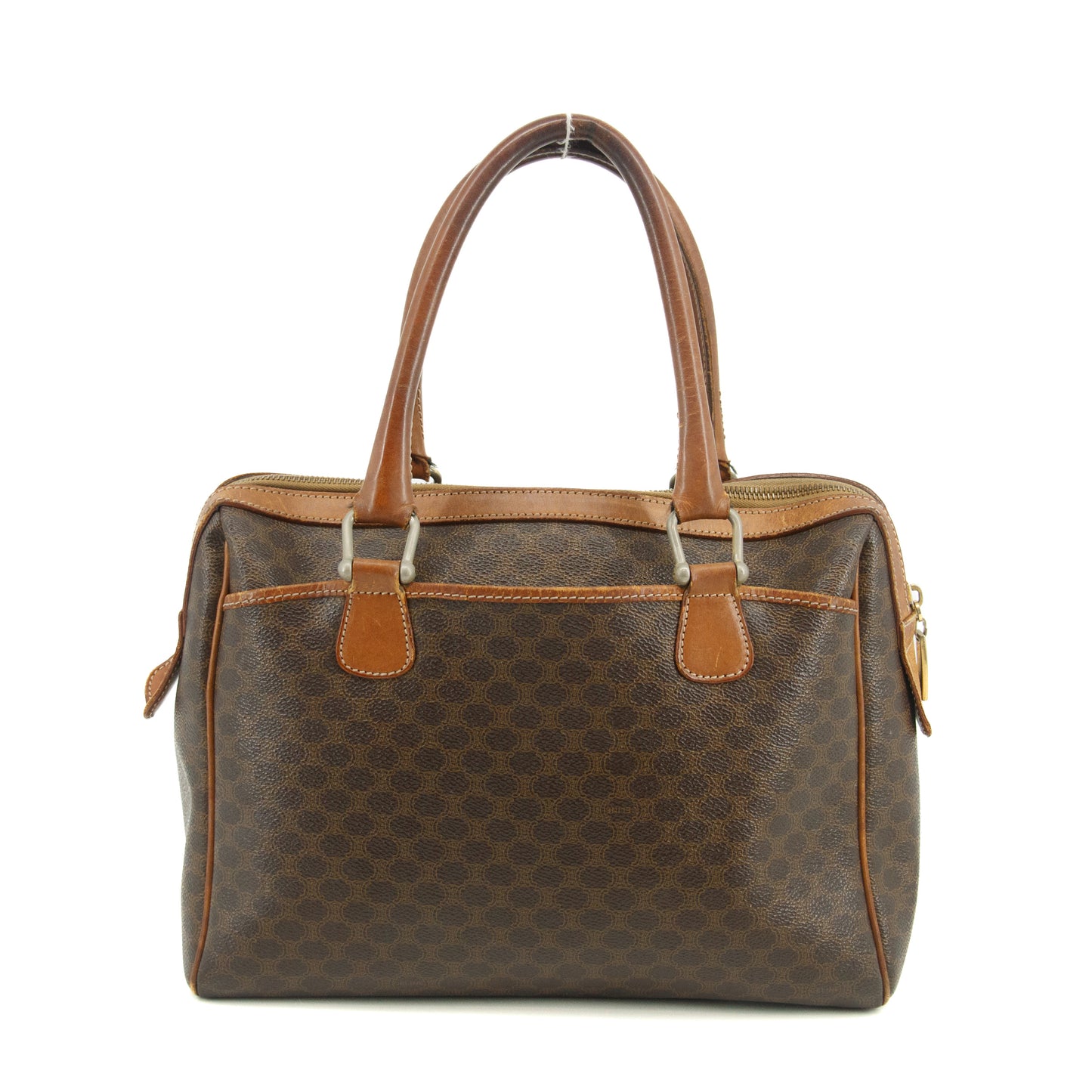Celine Brown Macadam PVC x Leather Handbag #3540