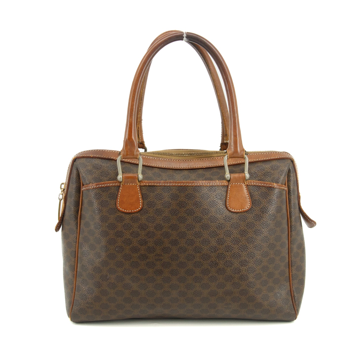 Celine Brown Macadam PVC x Leather Handbag #3540