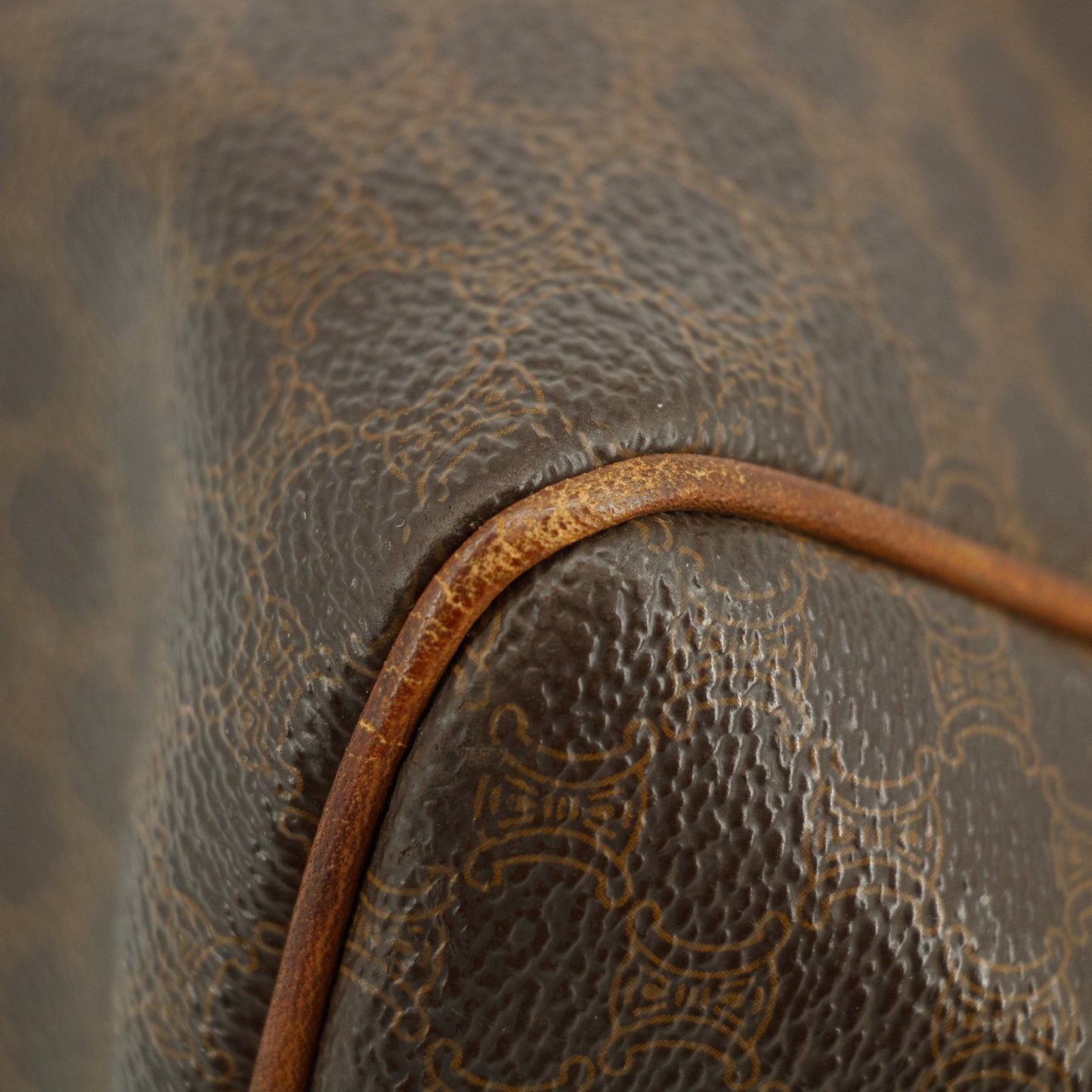 Celine Brown Macadam PVC x Leather Handbag #3540