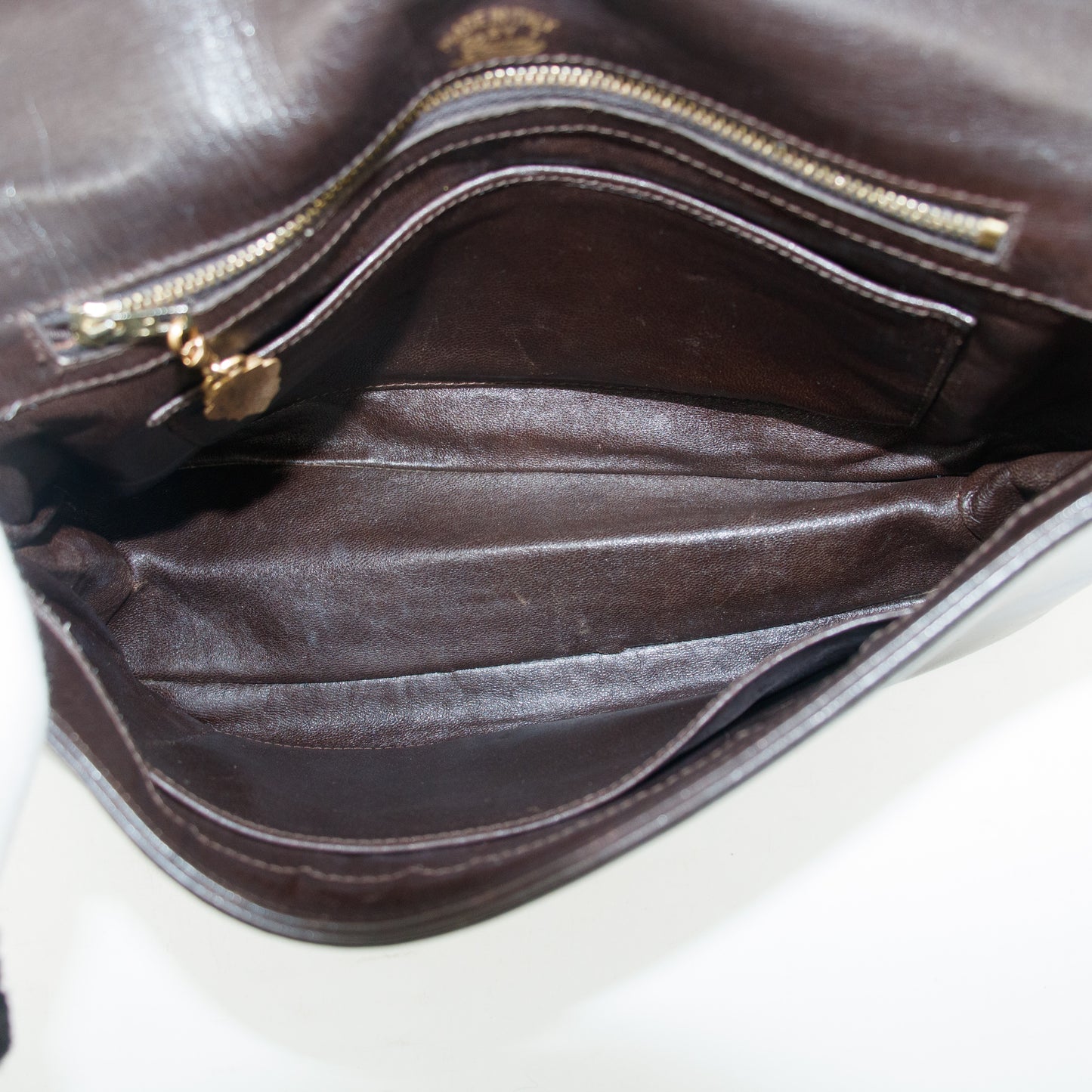 Gucci Brown Leather Silver Hardware Vintage Shoulder Bag #3556