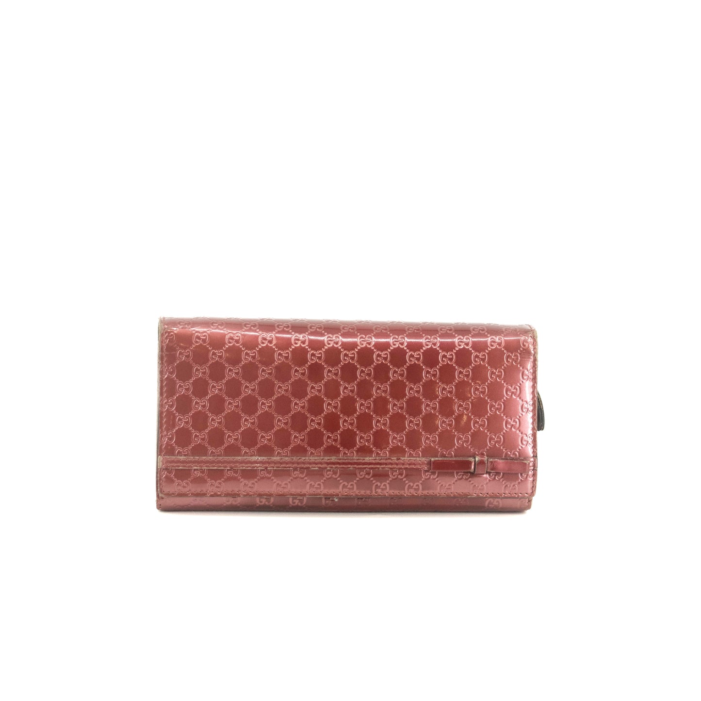 Gucci Microguccisima Patent Leather Pink Long Wallet #3562