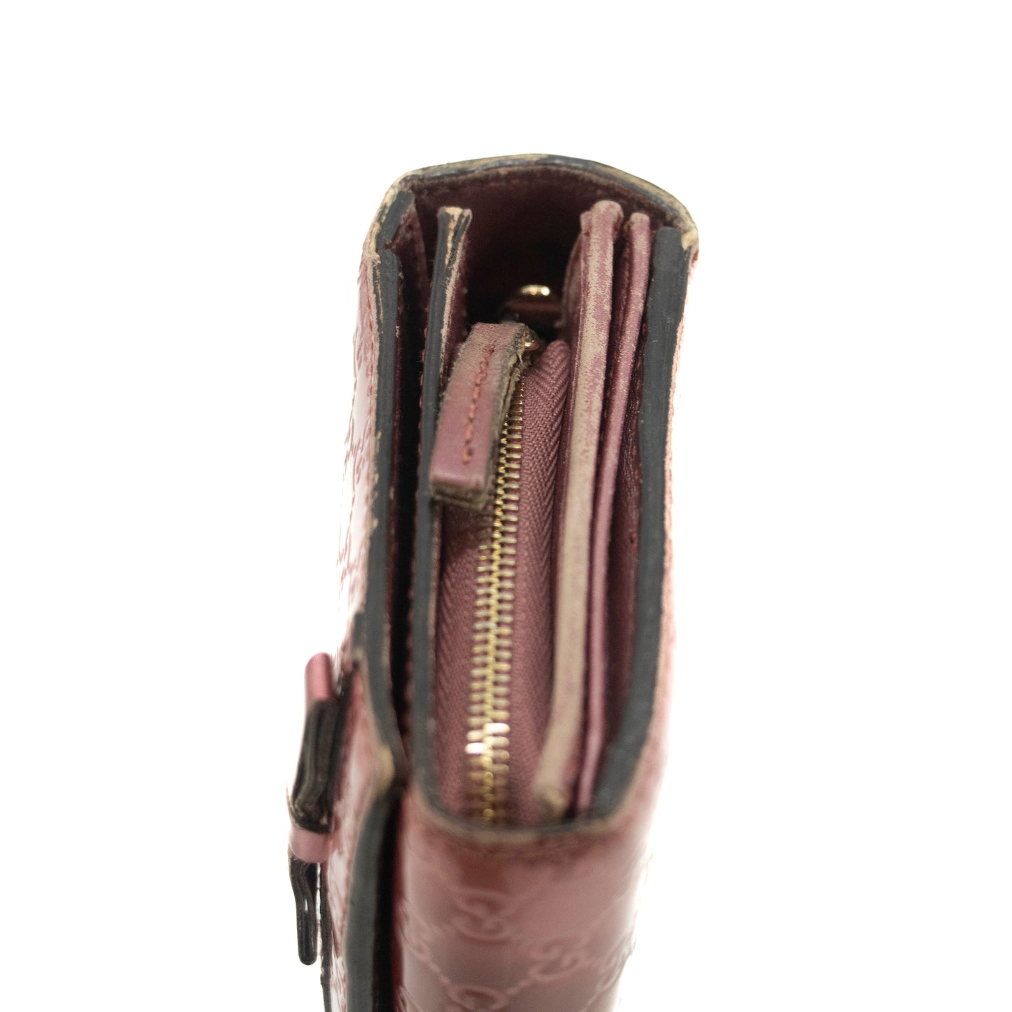 Gucci Microguccisima Patent Leather Pink Long Wallet #3562