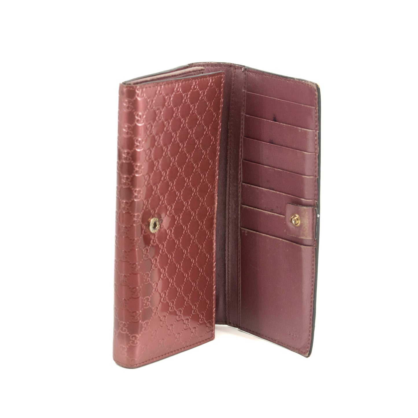 Gucci Microguccisima Patent Leather Pink Long Wallet #3562