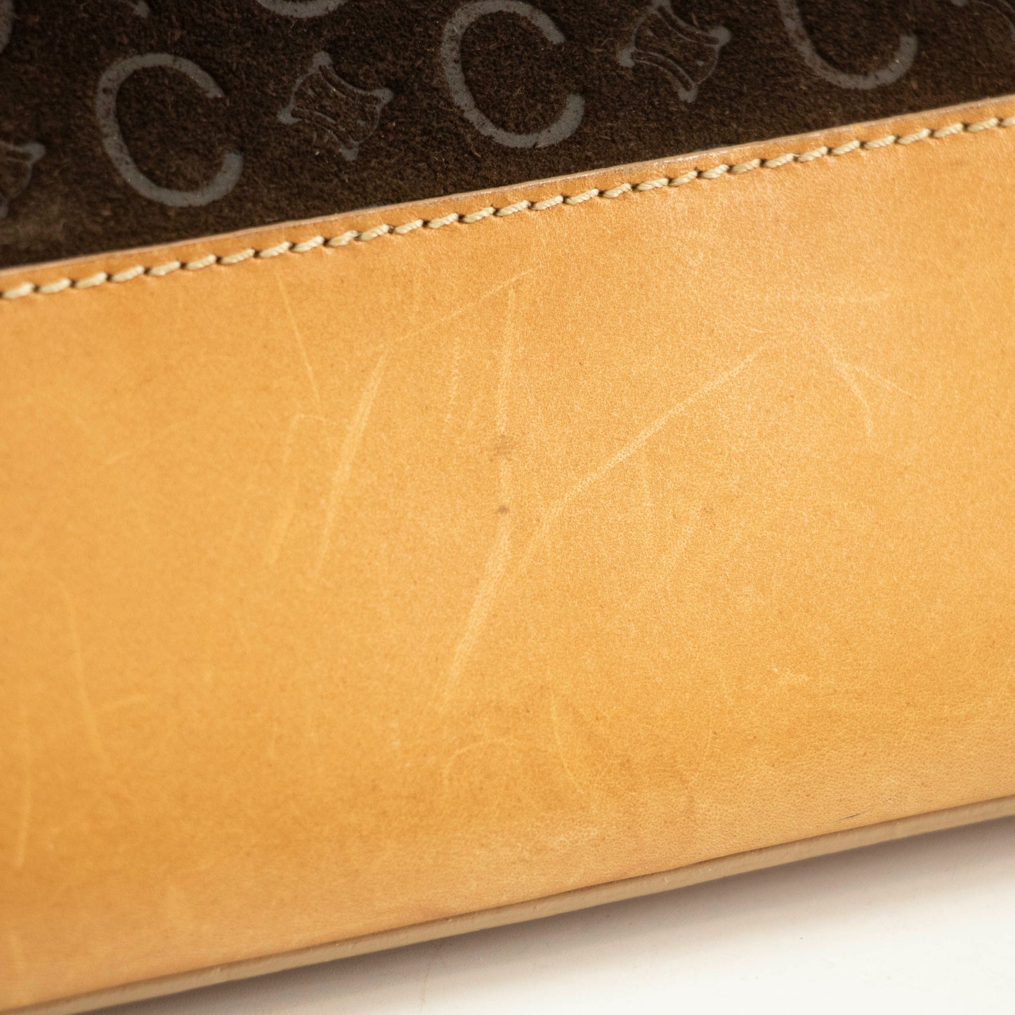 Celine Brown Suede Leather Mini Boston Bag #3563