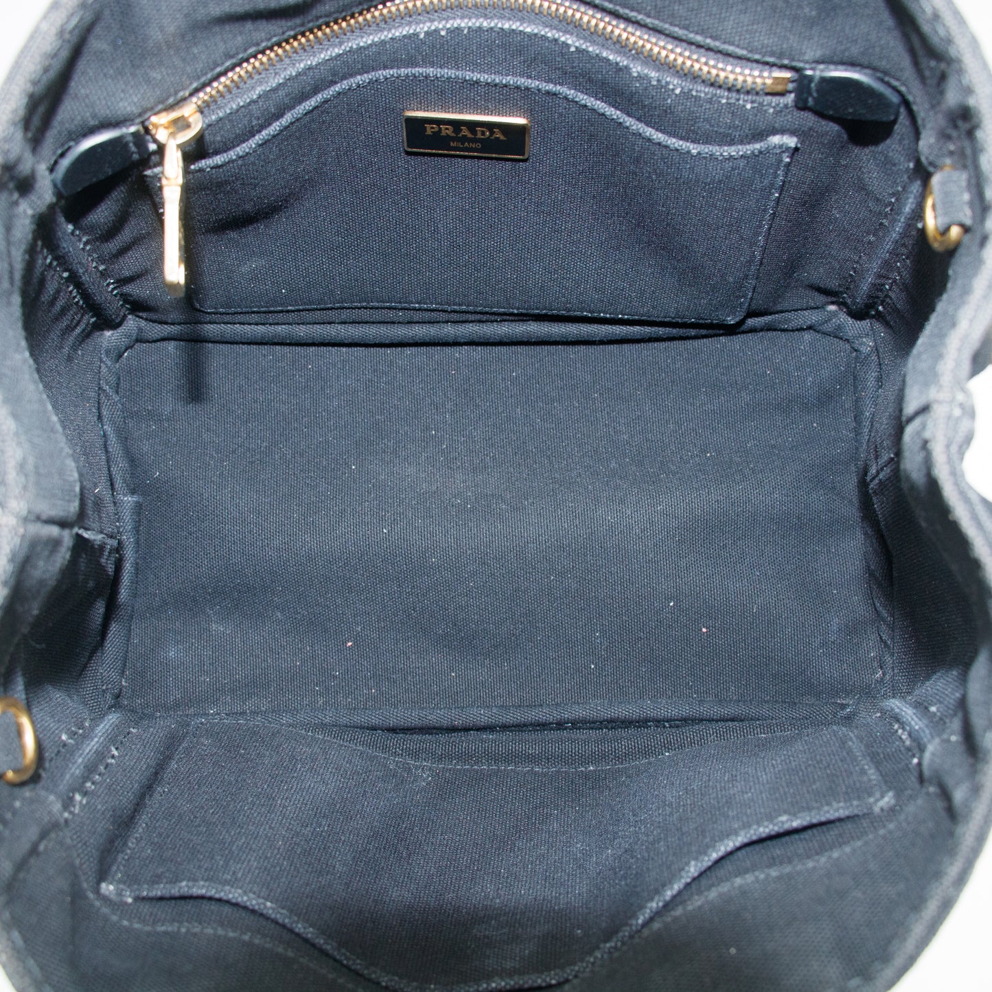 Prada Black Canvas Canapa Logo Tote Bag Small #3573