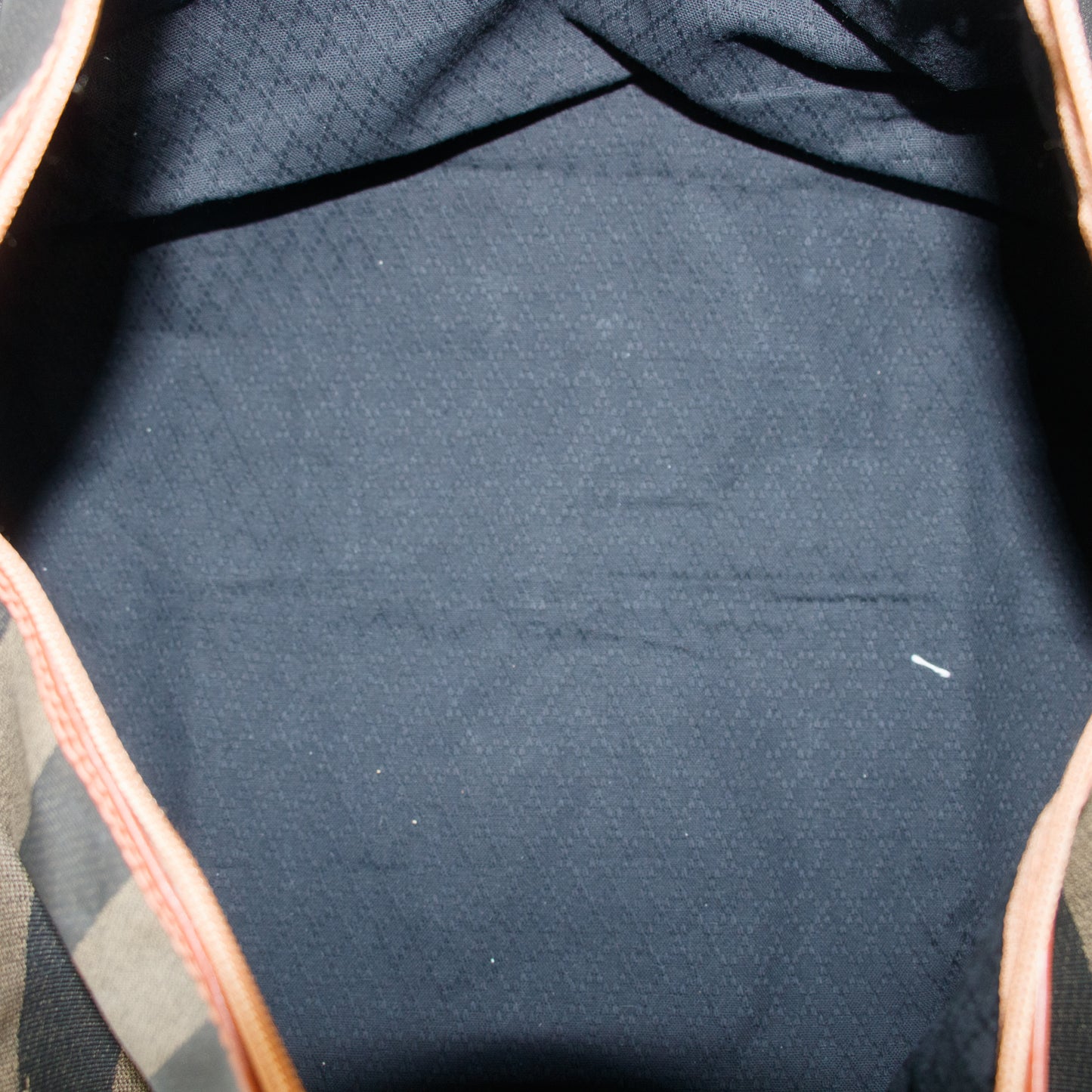 Fendi Pecan Pattern PVC x Leather Boston Bag Brown #3604