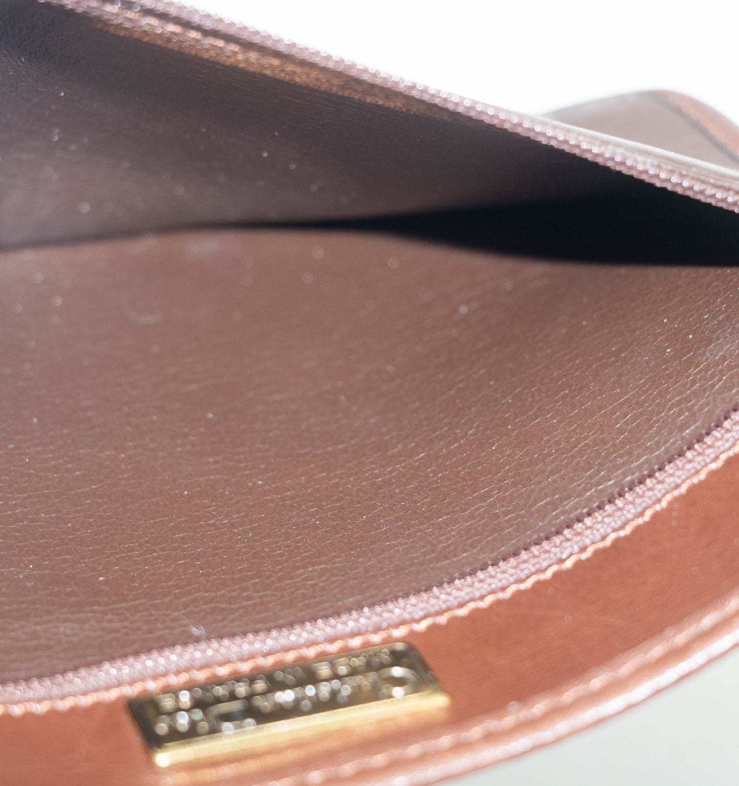 Christian Dior Vintage Brown Leather Flap Shoulder Bag #3652