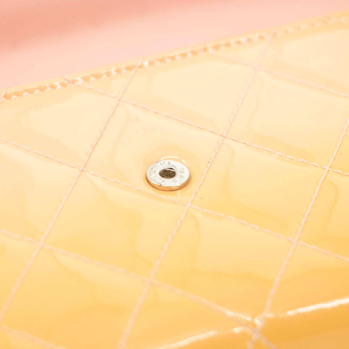 Chanel CC Cocomark Patent Orange Long Wallet #3694