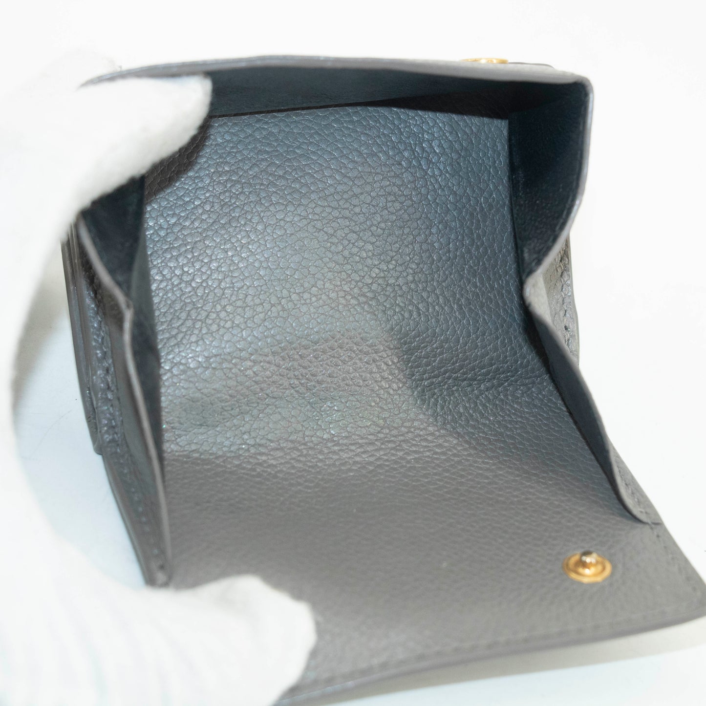 Saint Laurent YSL Grey Leather Trifold Compact Wallet #3703