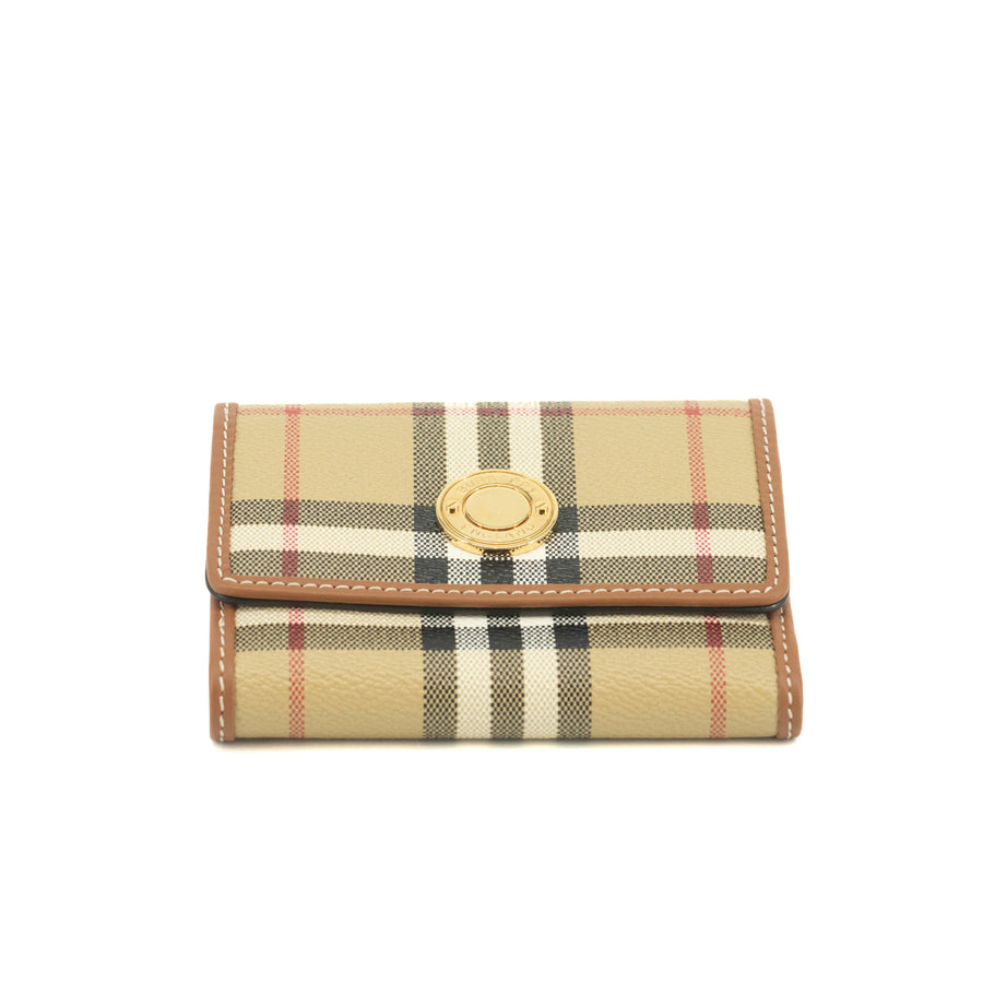 Burberry Nova Check PVC Compact Trifold Wallet #3706