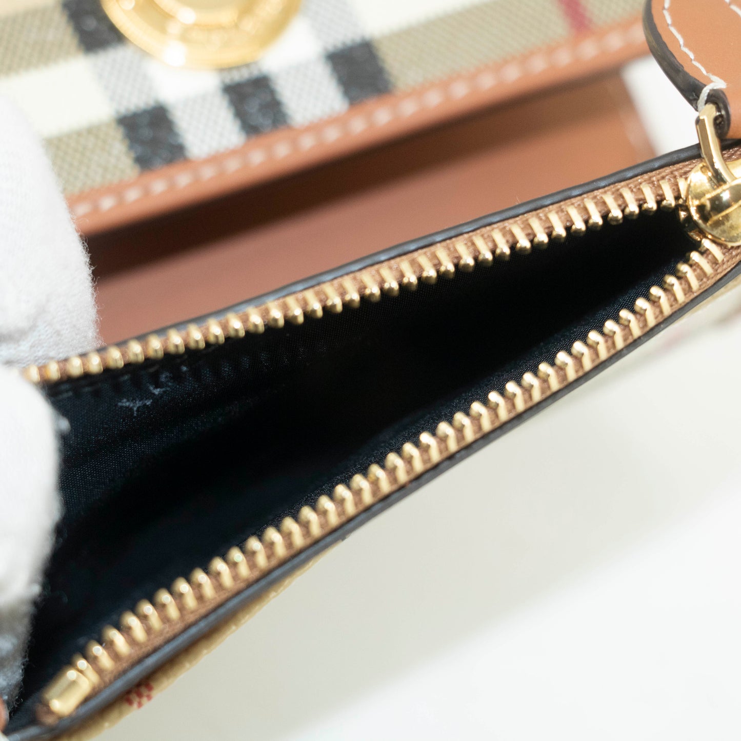 Burberry Nova Check PVC Compact Trifold Wallet #3706